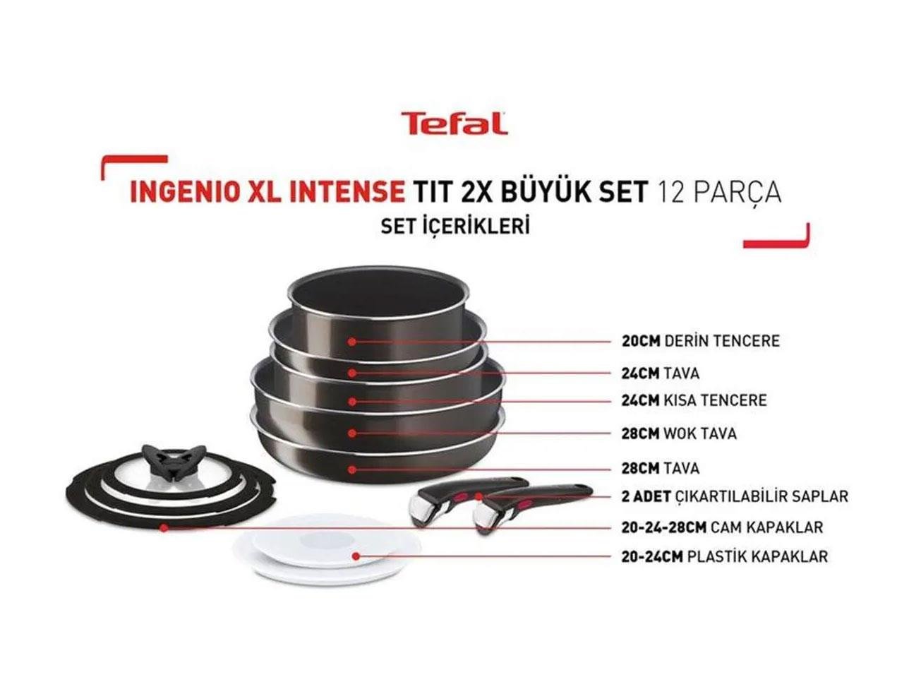TEFAL INGENIO XL INTENSE TITANYUM 2X BÜYÜK SET 12