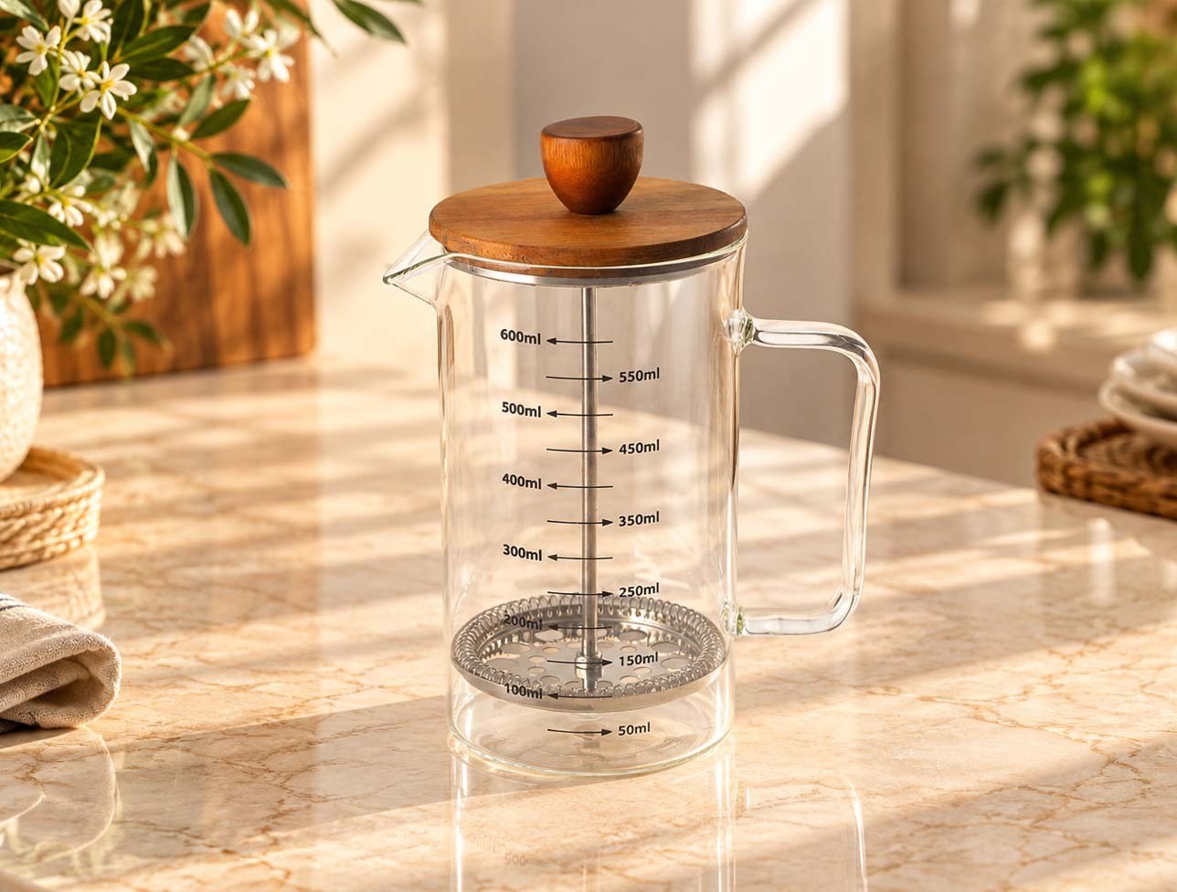 TOHANA AKASYA KAPAKLI CAM FRENCH PRESS THN77487