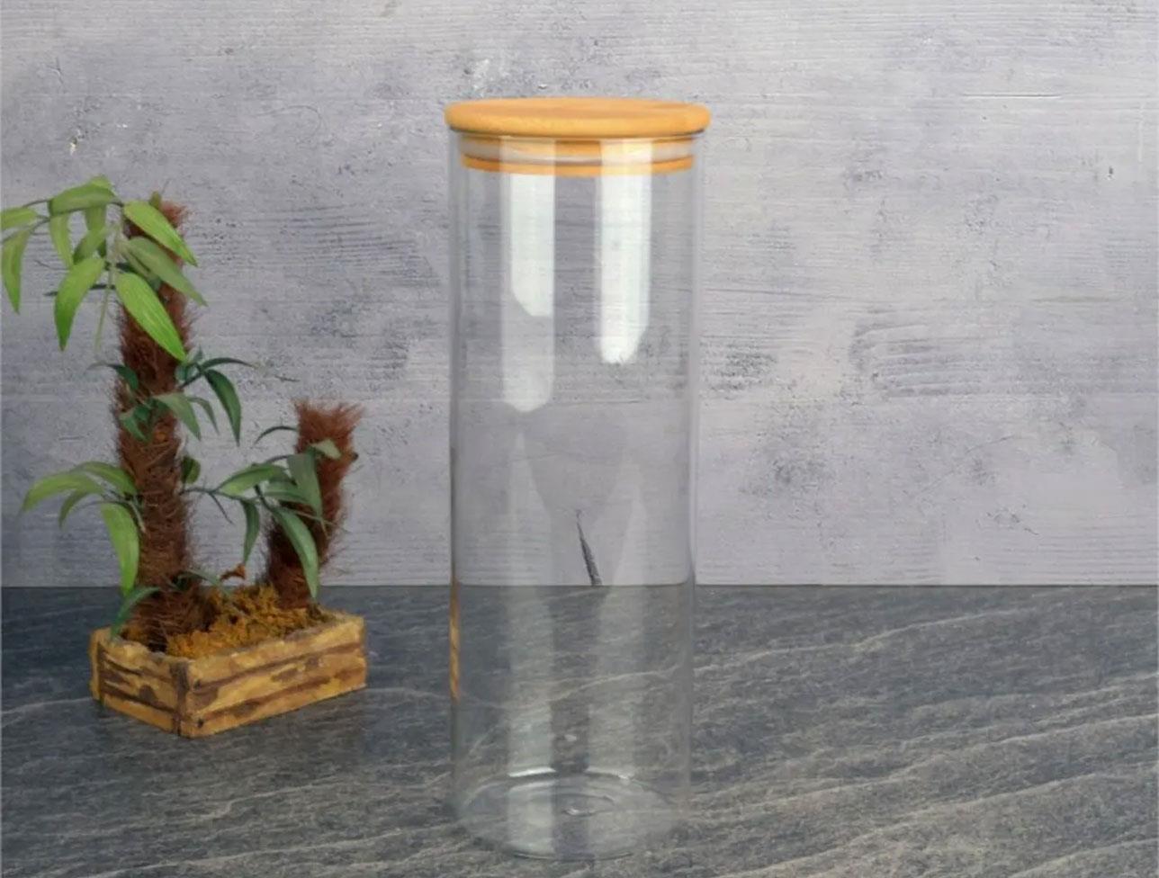 TOHANA -BAMBU KAPAKLI CAM KAVANOZ 1600 ML