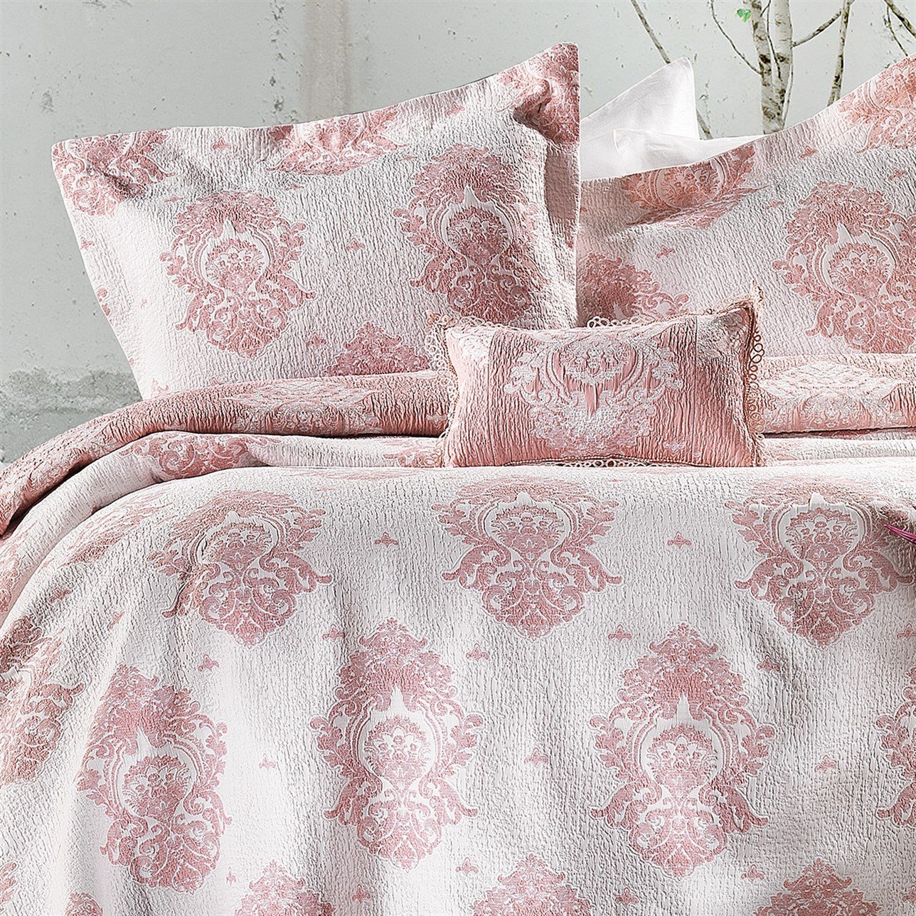 ZEBRA ALL DAYS DAMASK YATAK ÖRTÜSÜ ÇİFT K.PUDRA