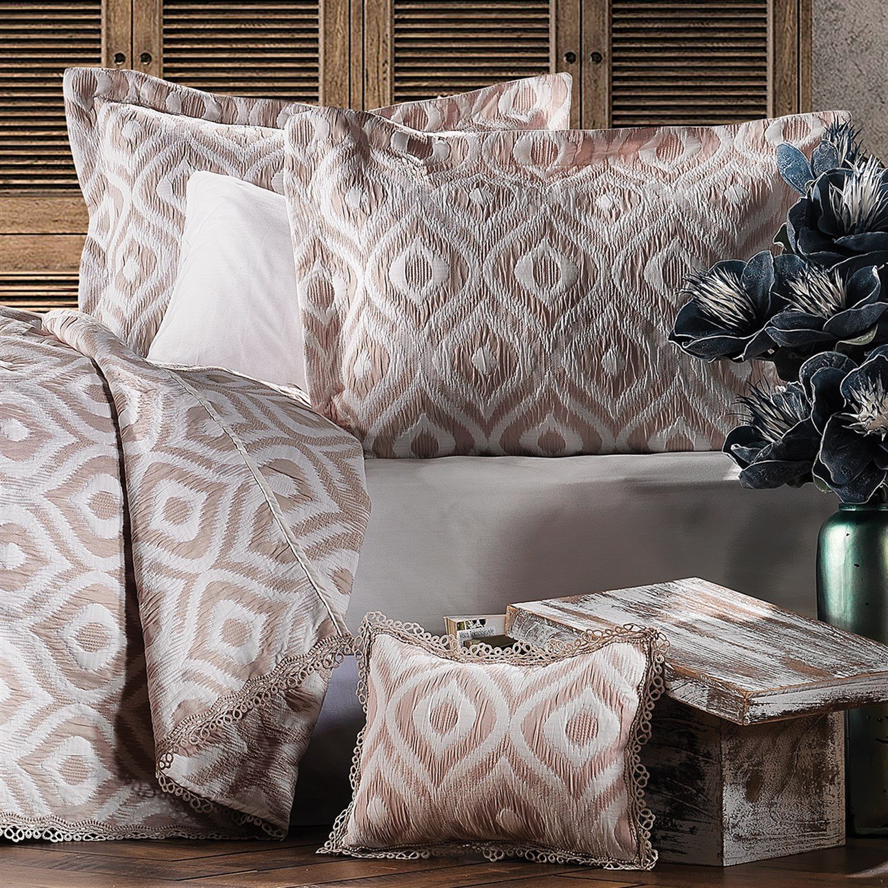 ZEBRA ALL DAYS IKAT YATAK ÖRTÜSÜ ÇİFT K.BEIGE