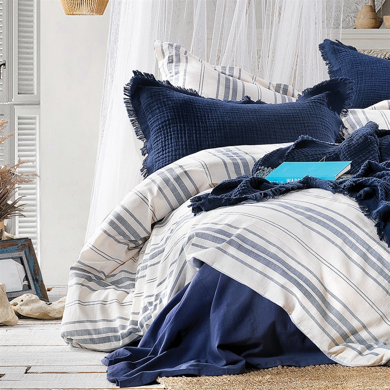 ZEBRA CLEO STRIPE 7 PARÇA NEVRESİM PİKE SET INDIGO