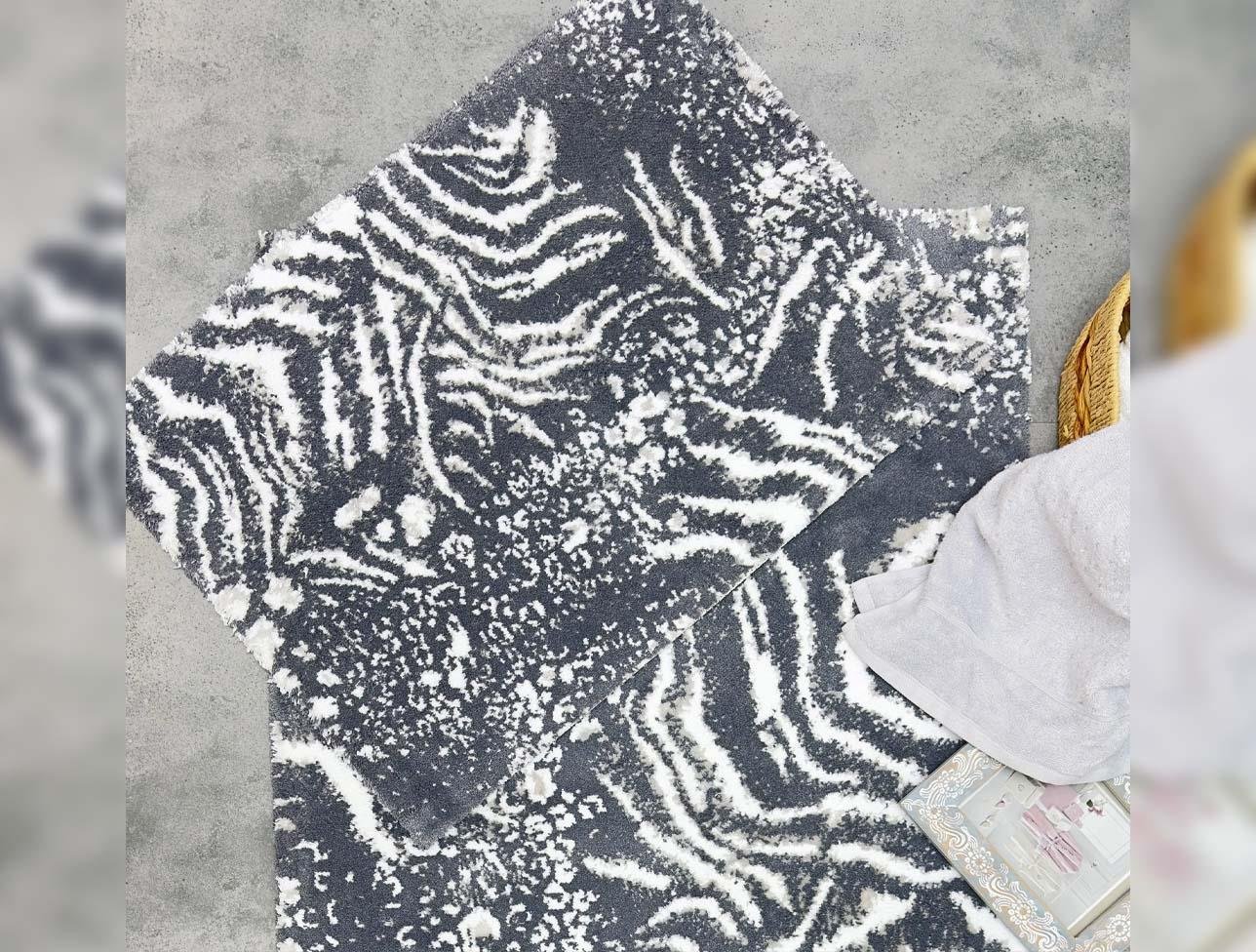 ZEBRA POLE İKİLİ PASPAS TAKIMI EBRU BEJ GRİ