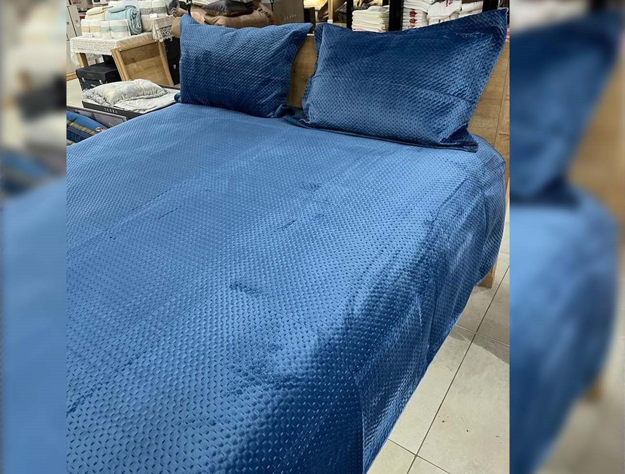 ZEBRA SCALA YATAK ÖRTÜSÜ Ç.K INDIGO