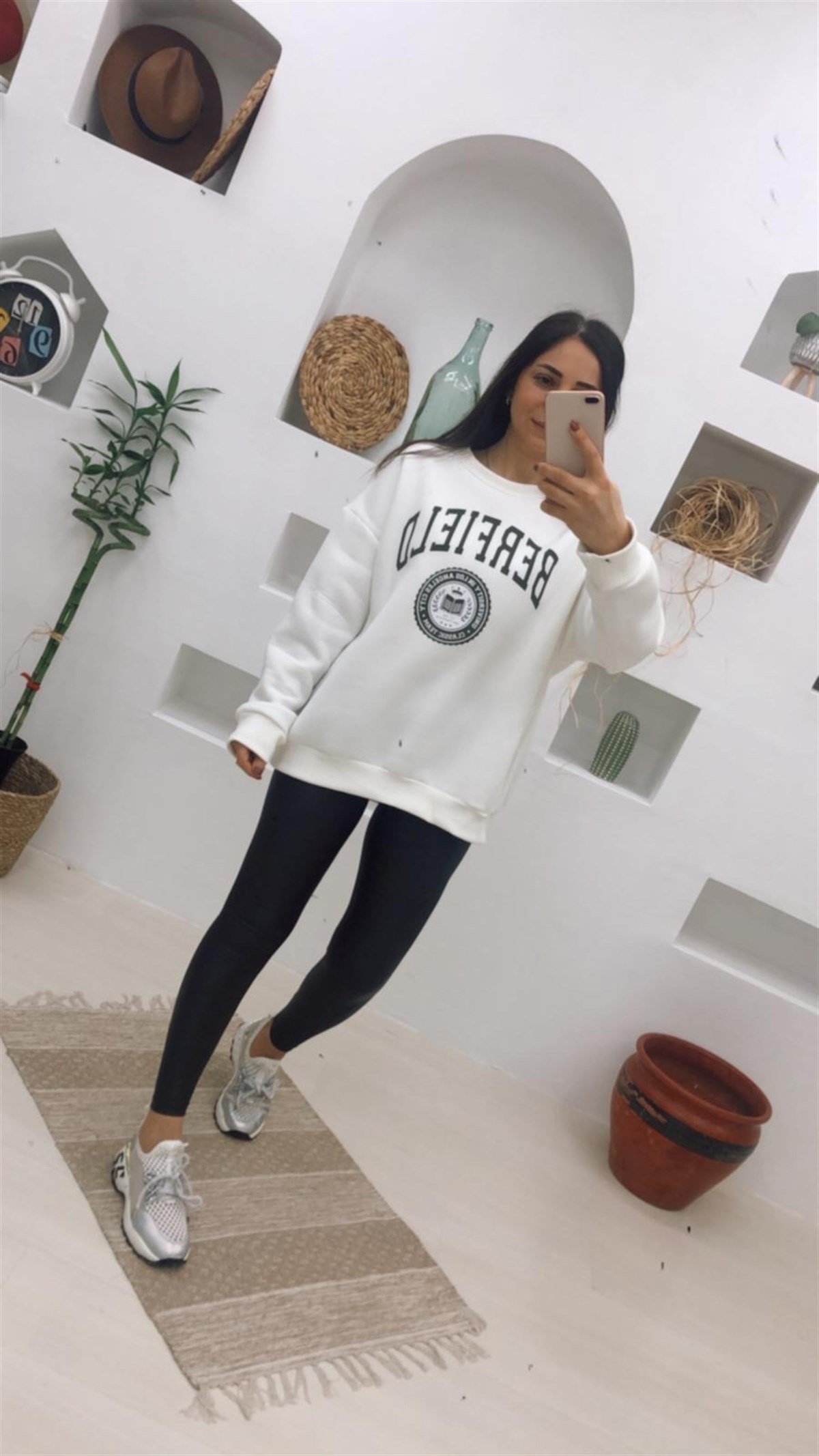 Berfield Baskılı Sweatshirt-Ekru