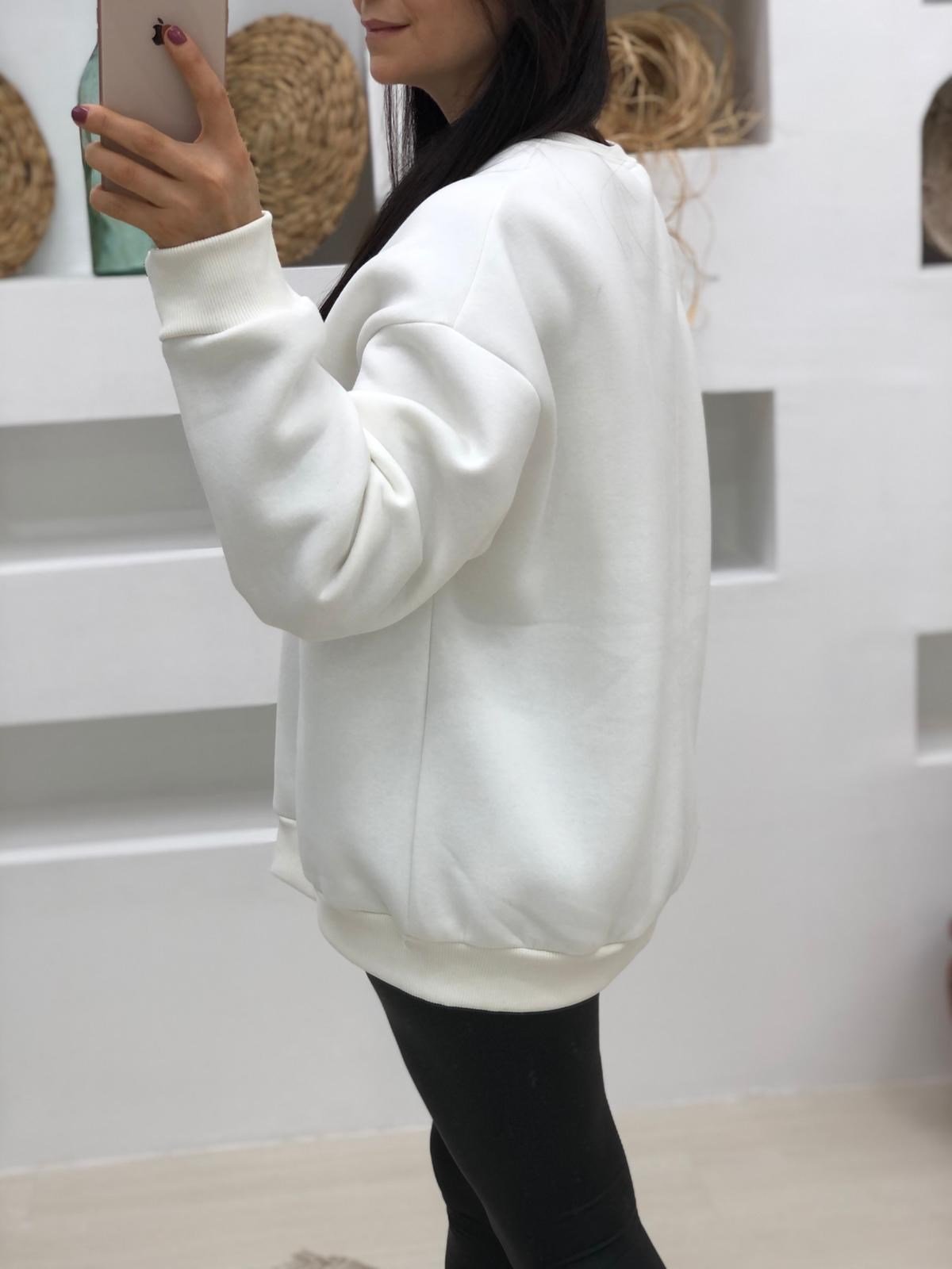 Berfield Baskılı Sweatshirt-Ekru