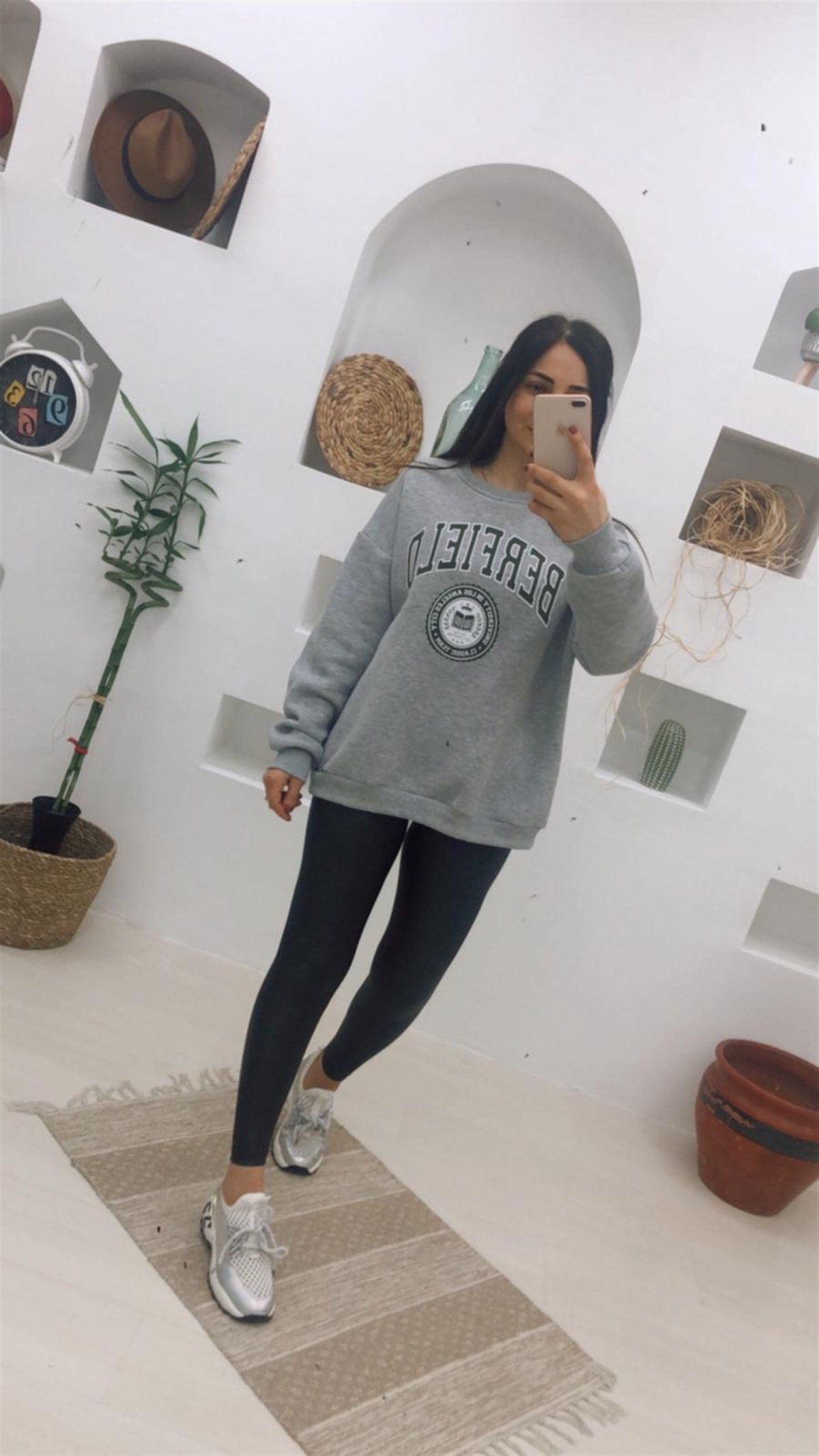 Berfield Baskılı Sweatshirt-Gri