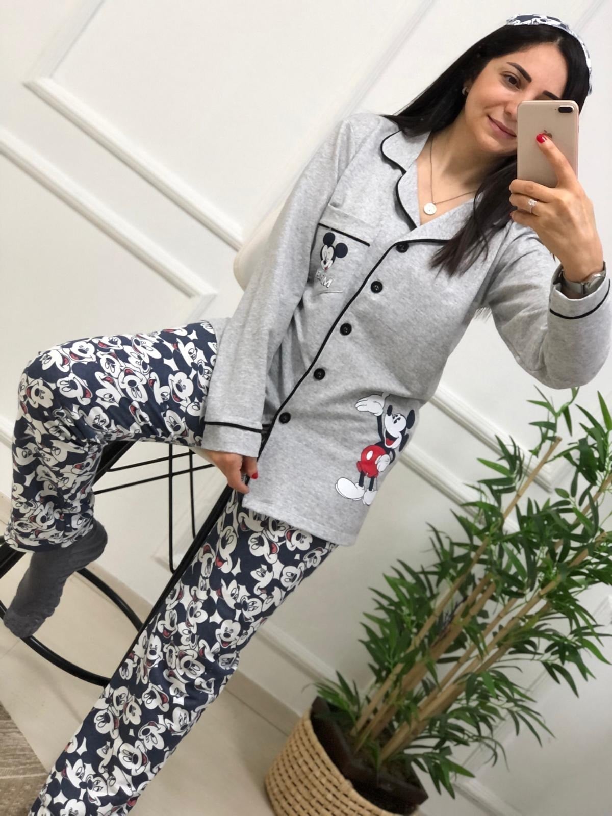 Mickey Mouse Pijama Takımı-Gri