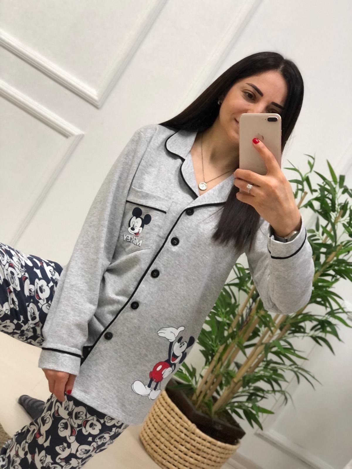 Mickey Mouse Pijama Takımı-Gri