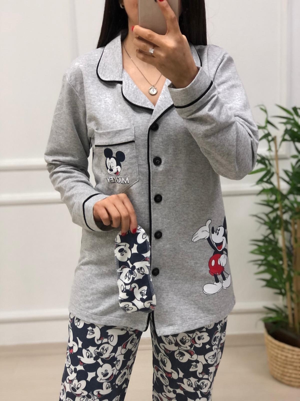 Mickey Mouse Pijama Takımı-Gri