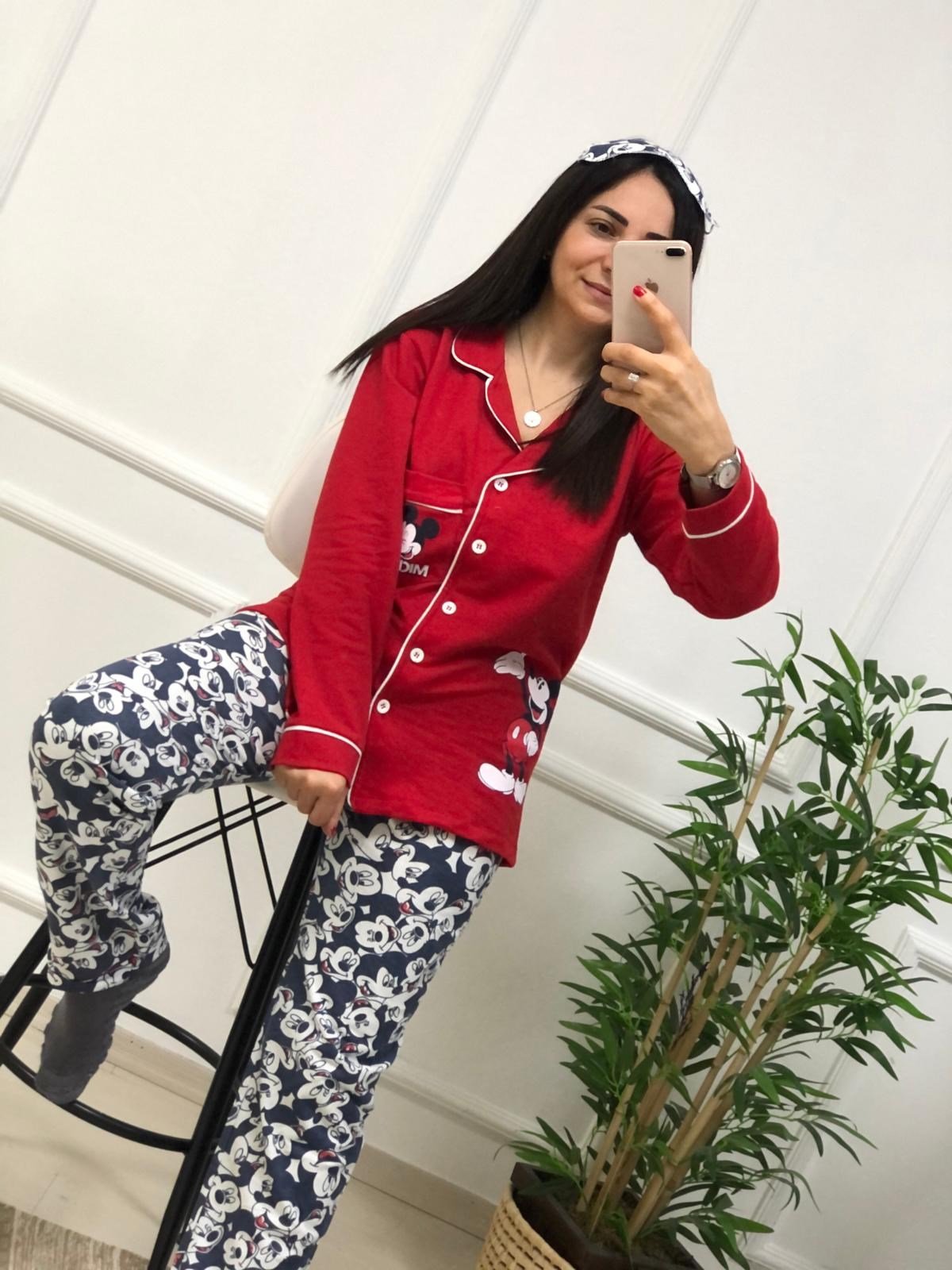 Mickey Mouse Pijama Takımı-Kırmızı