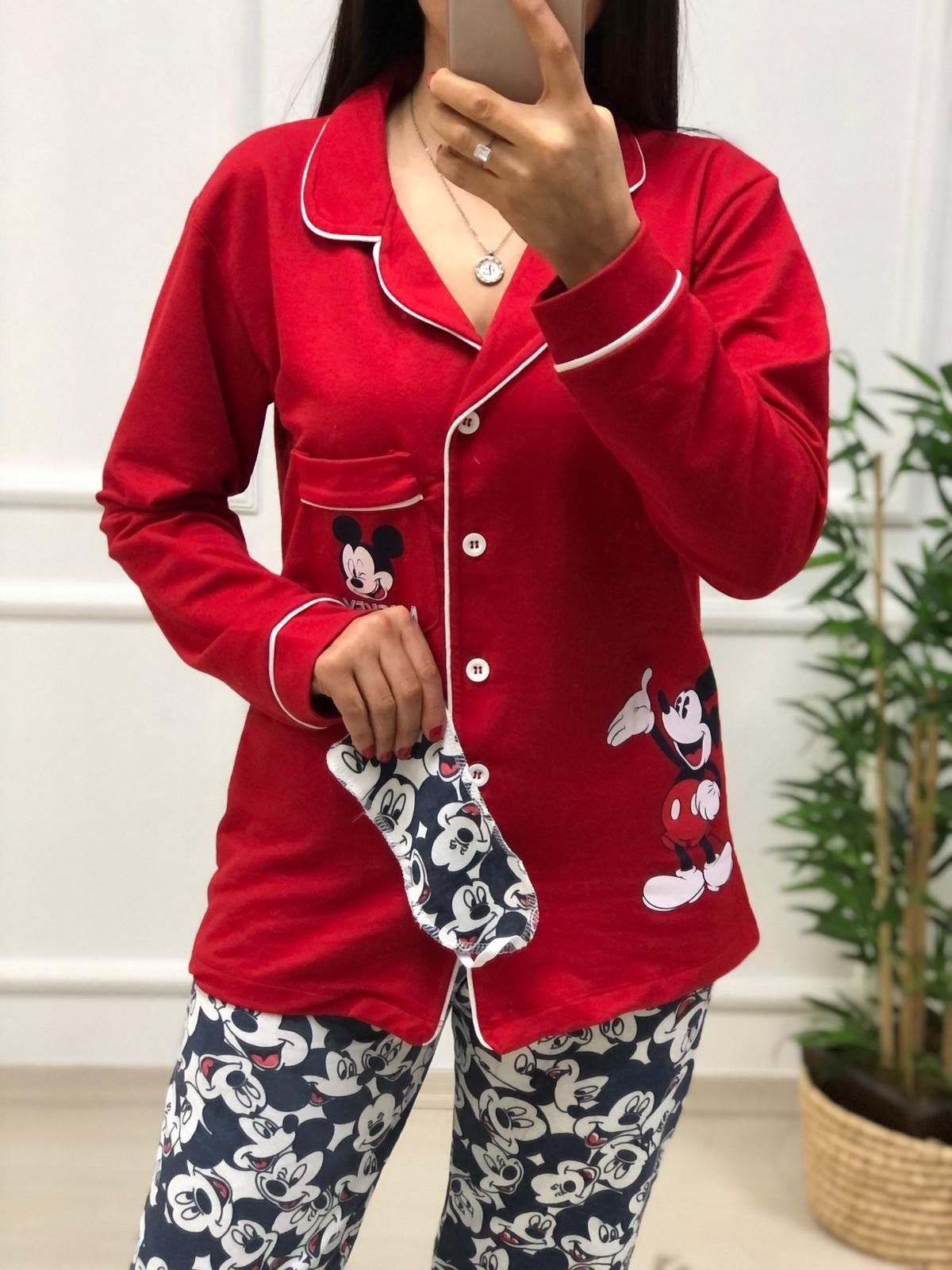 Mickey Mouse Pijama Takımı-Kırmızı