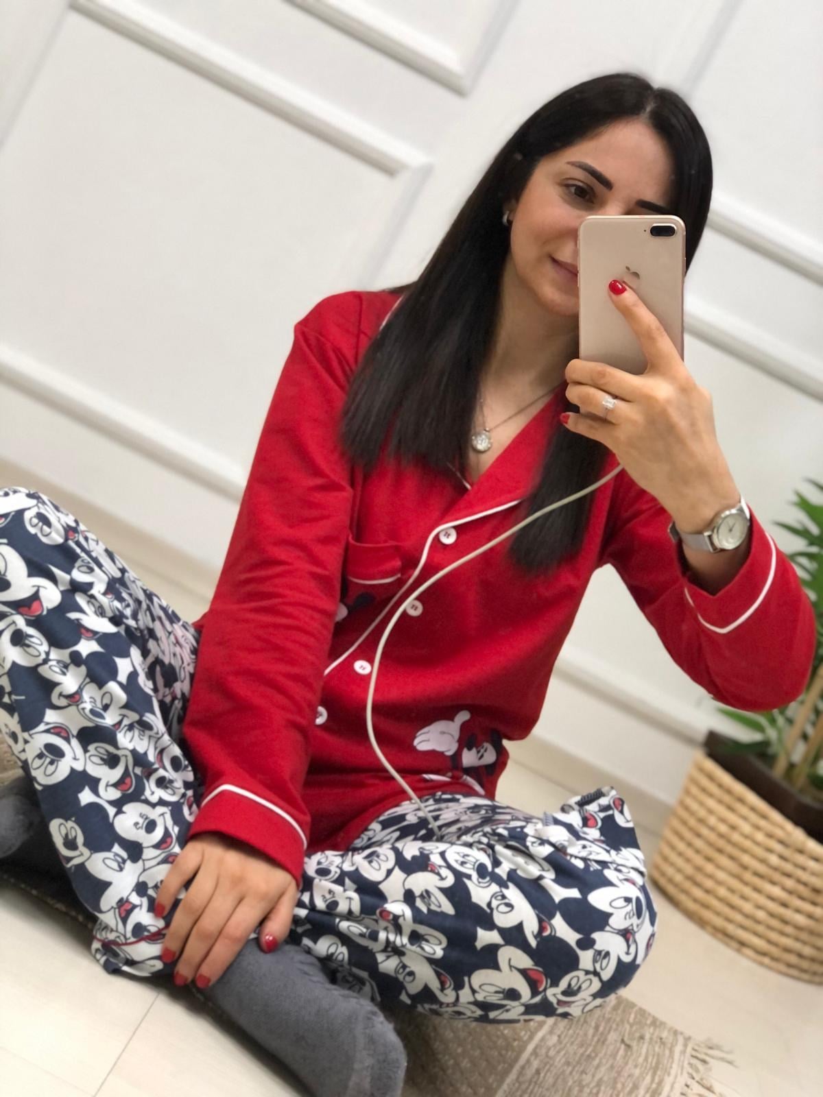 Mickey Mouse Pijama Takımı-Kırmızı