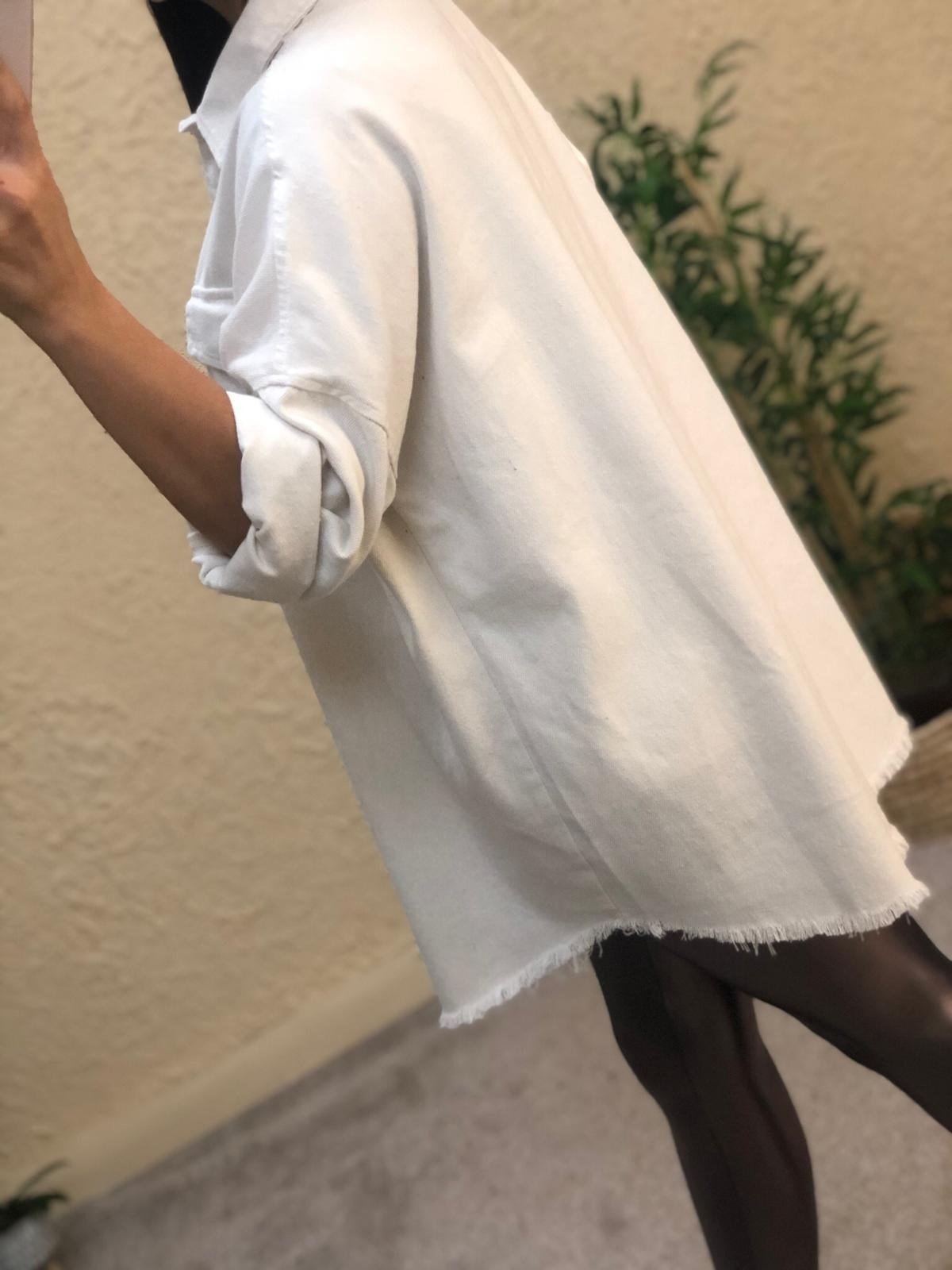 Oversize Cepli Kot Ceket-Ekru