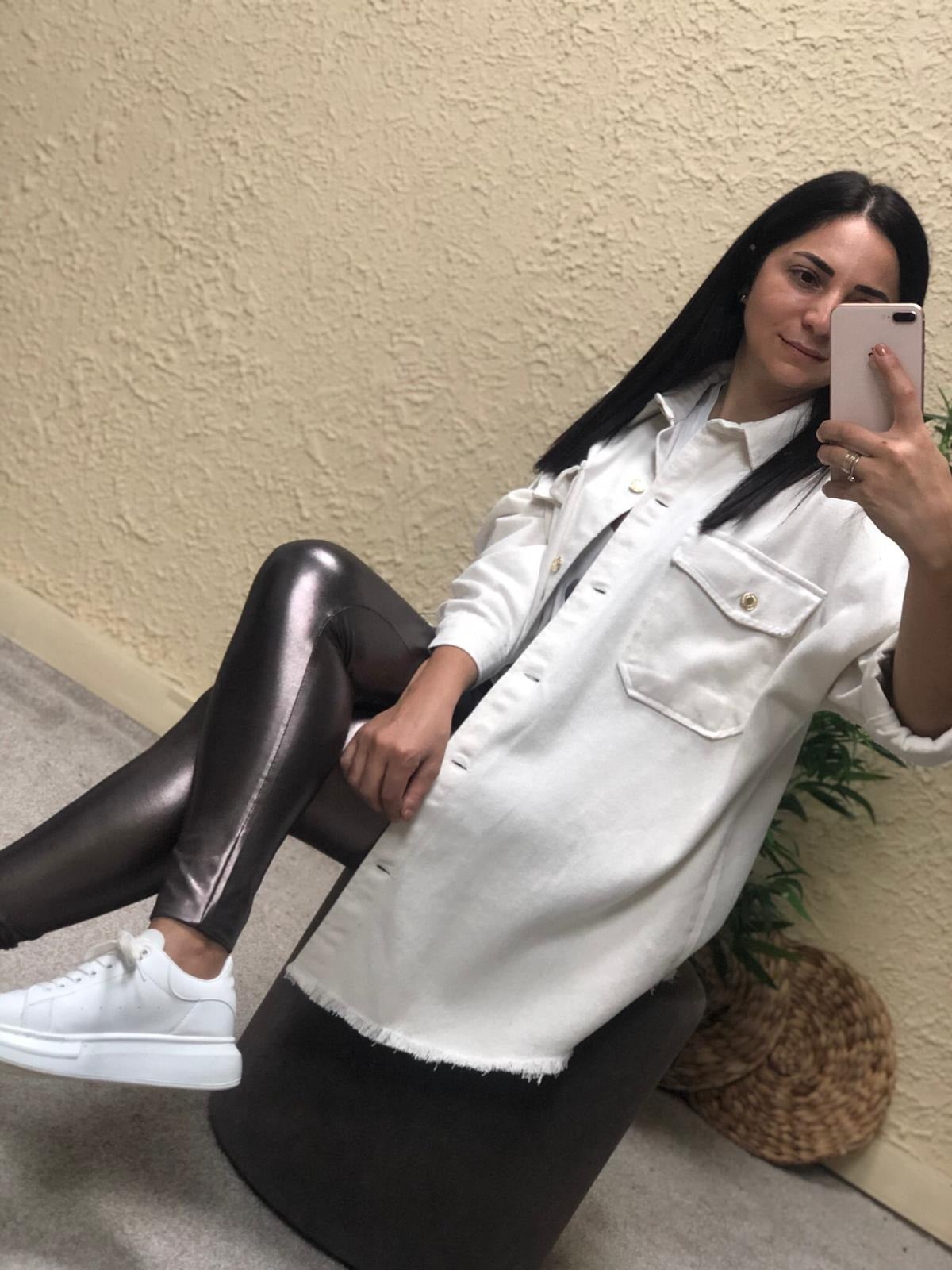 Oversize Cepli Kot Ceket-Ekru