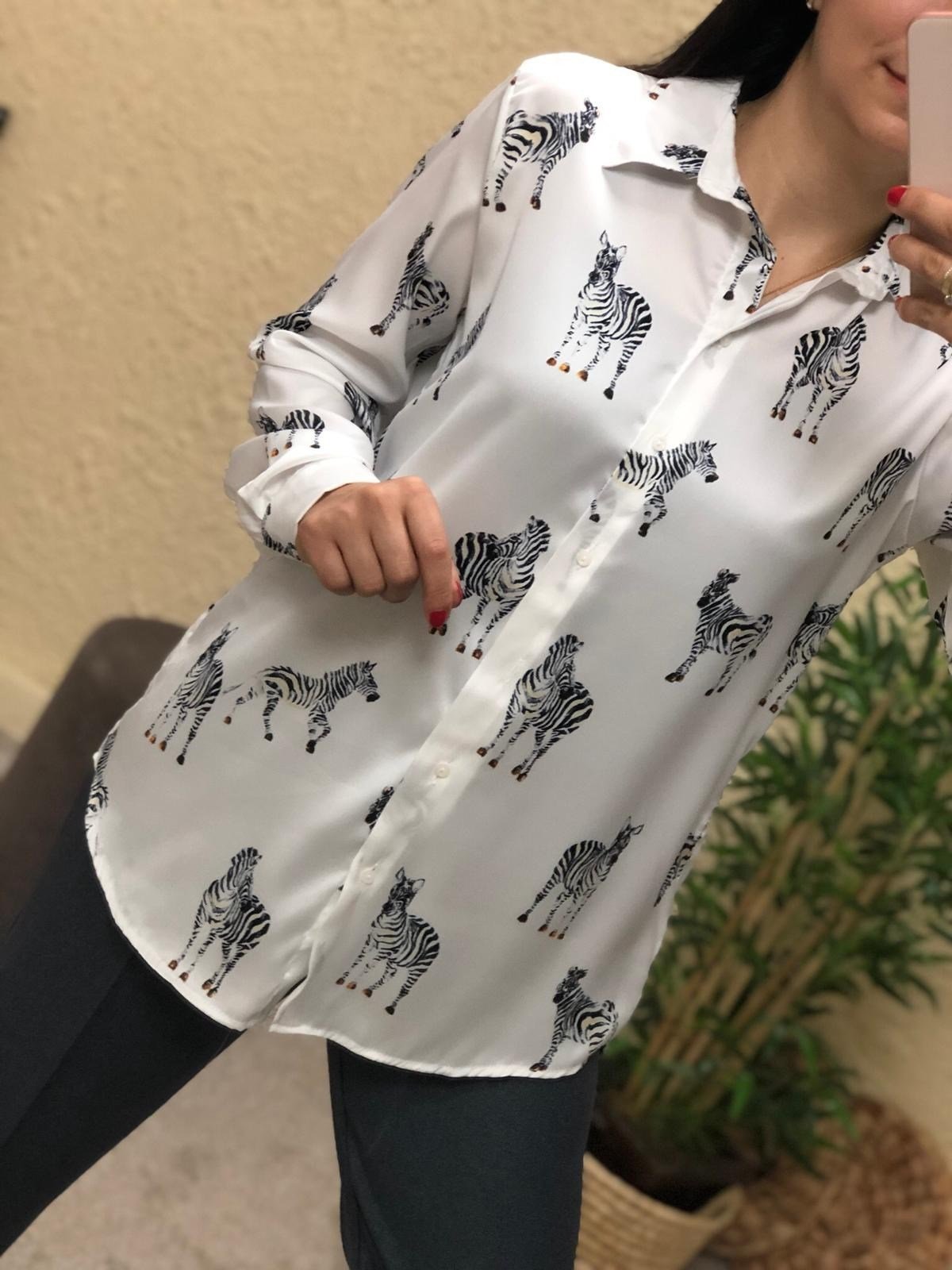 Zebra Baskılı Gömlek