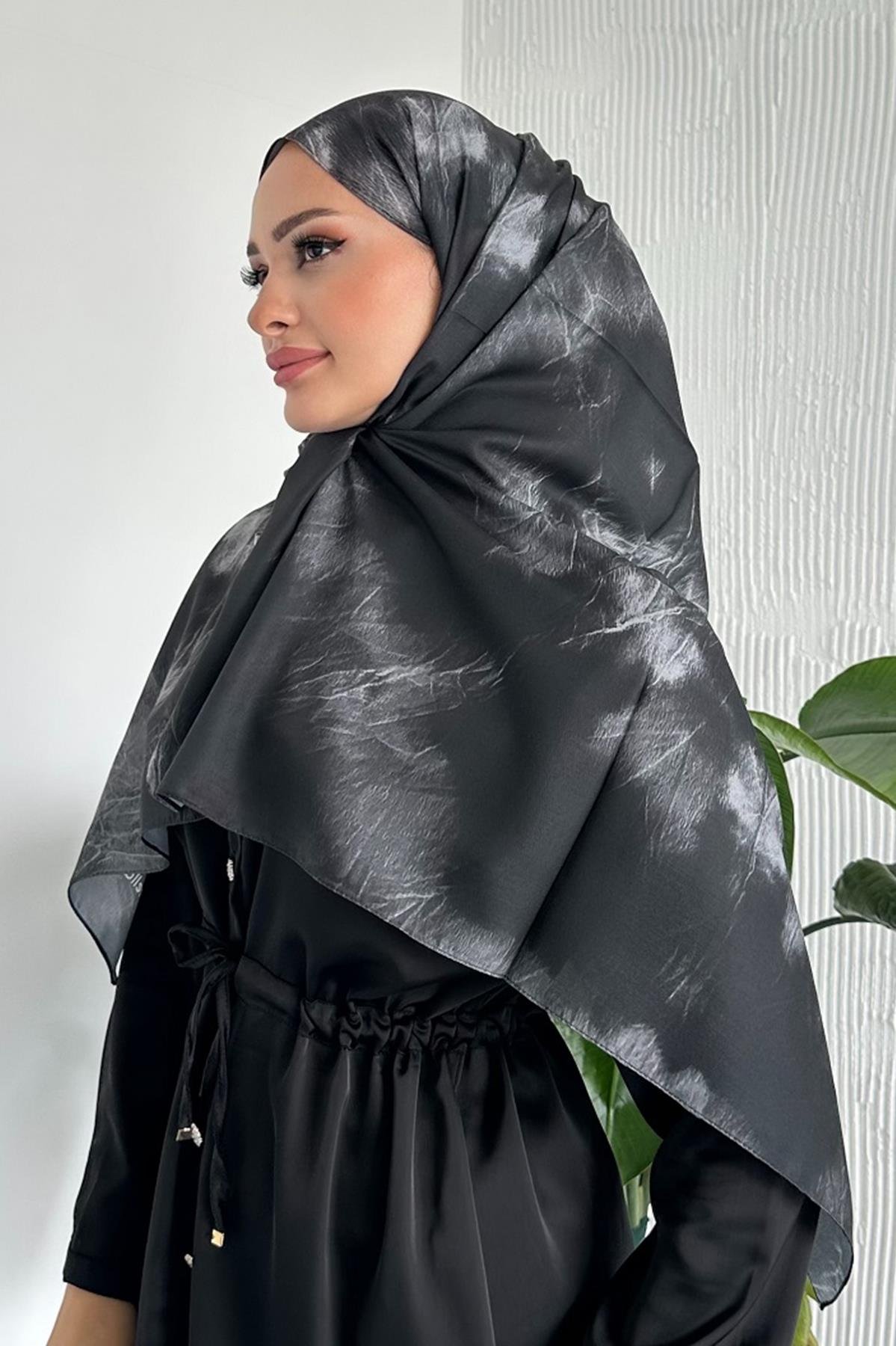  Batik Desenli Siyah Renk Soft Pamuk Şal