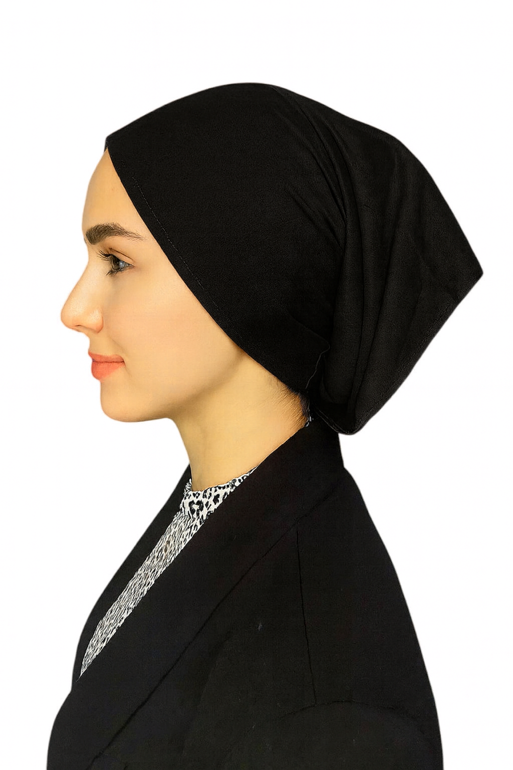 Arkası Açık Boru Şeklinde Siyah Renk Bone 