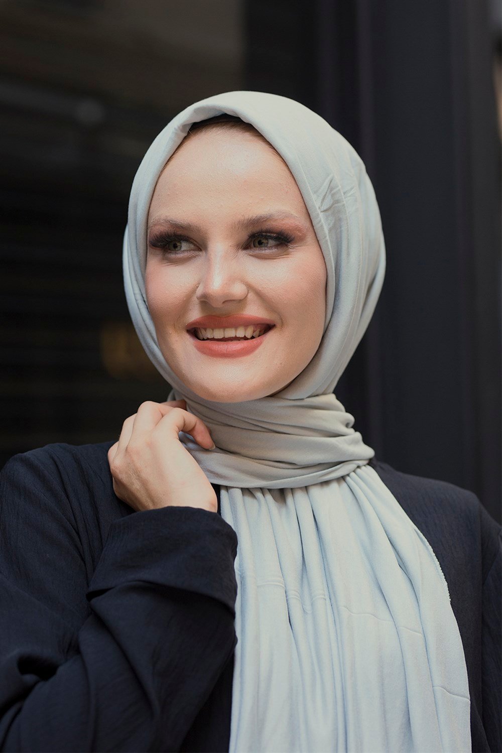 Kadın Penye Şal Açık Gri