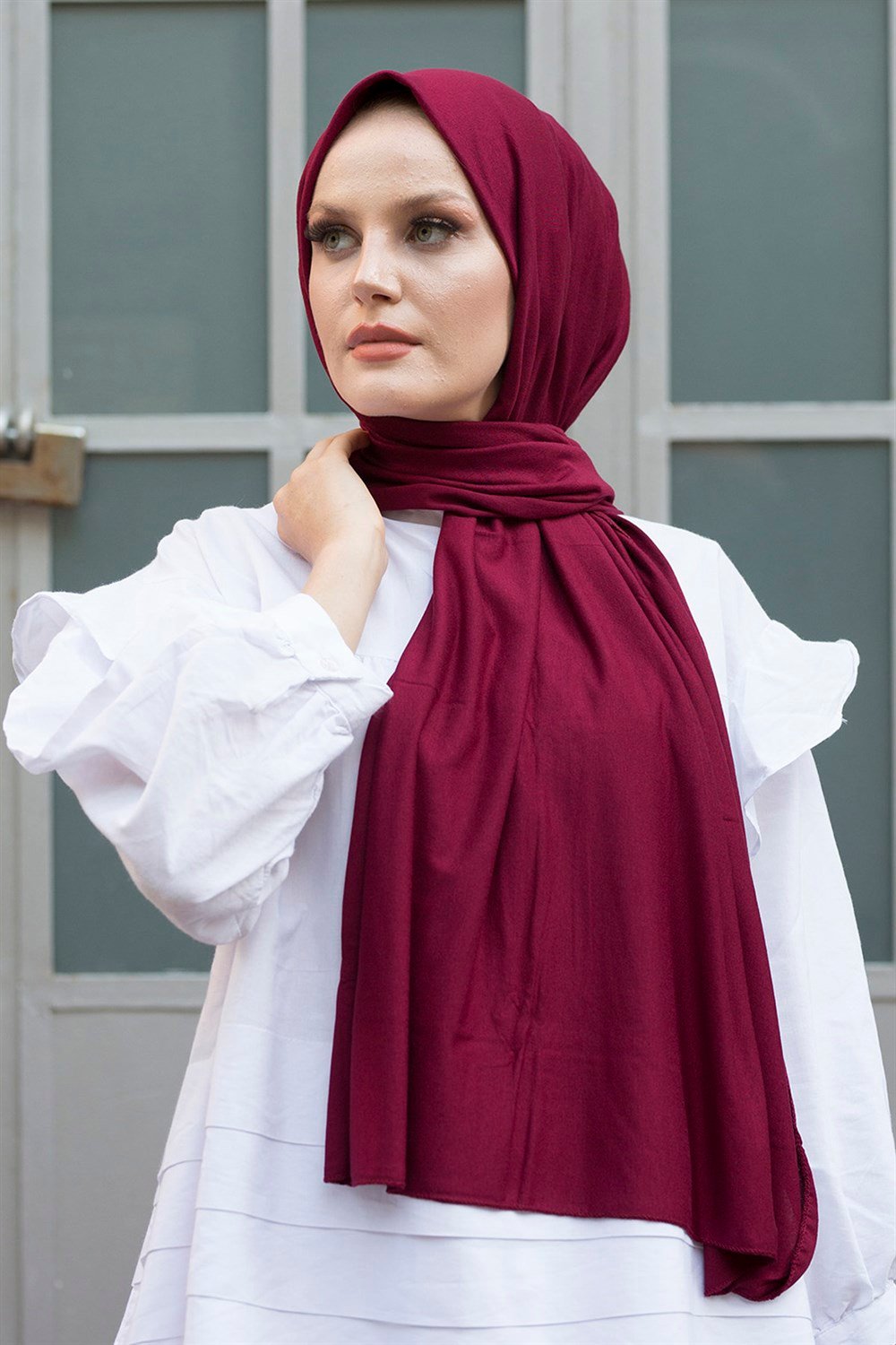 Kadın Penye Şal Bordo