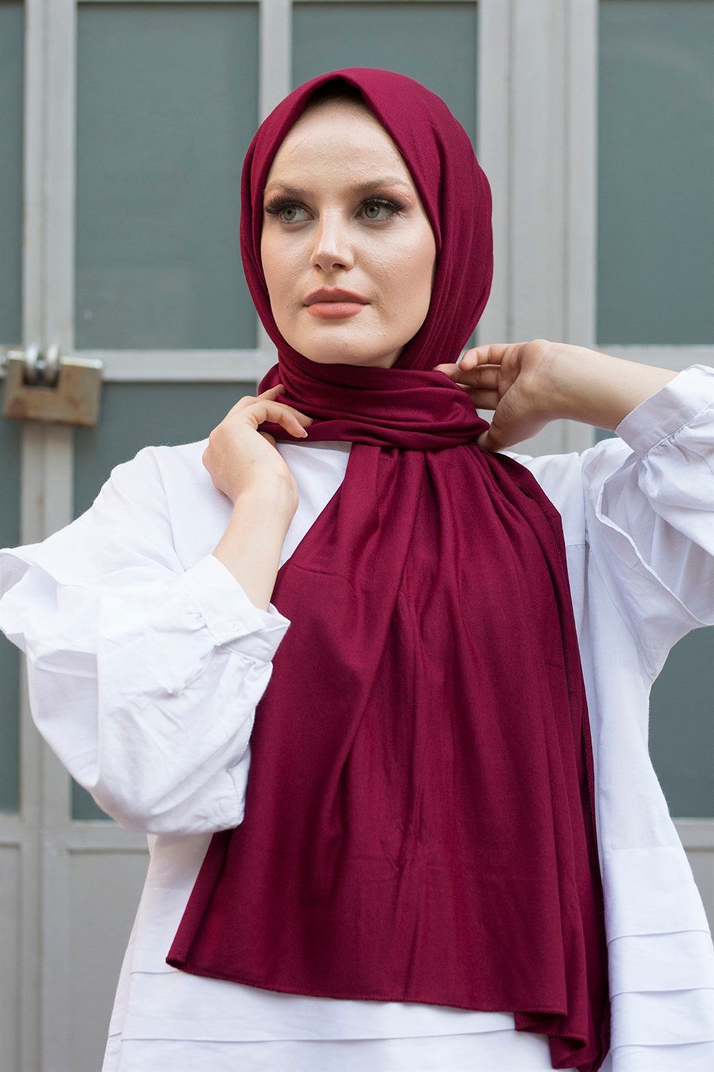 Kadın Penye Şal Bordo