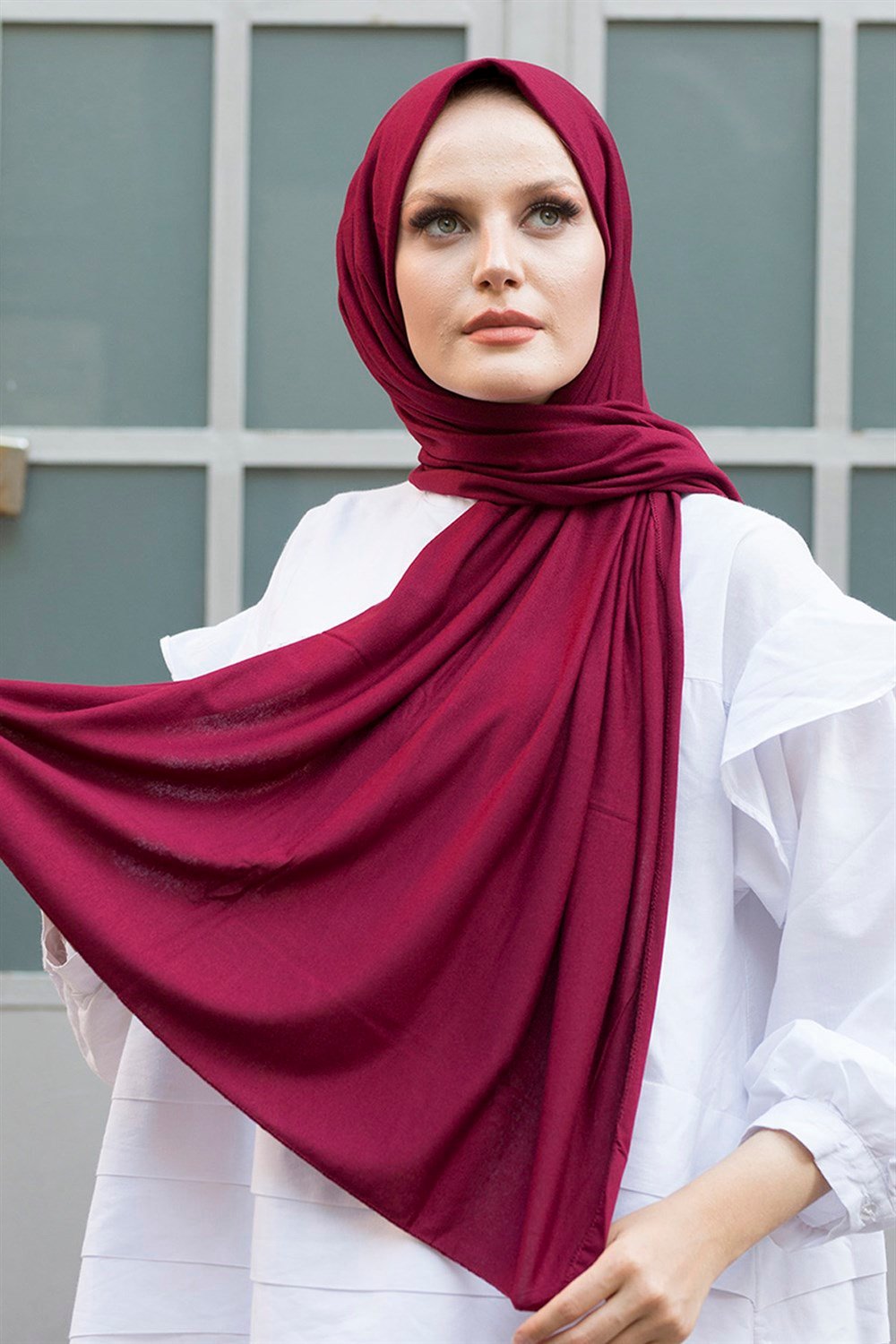Kadın Penye Şal Bordo