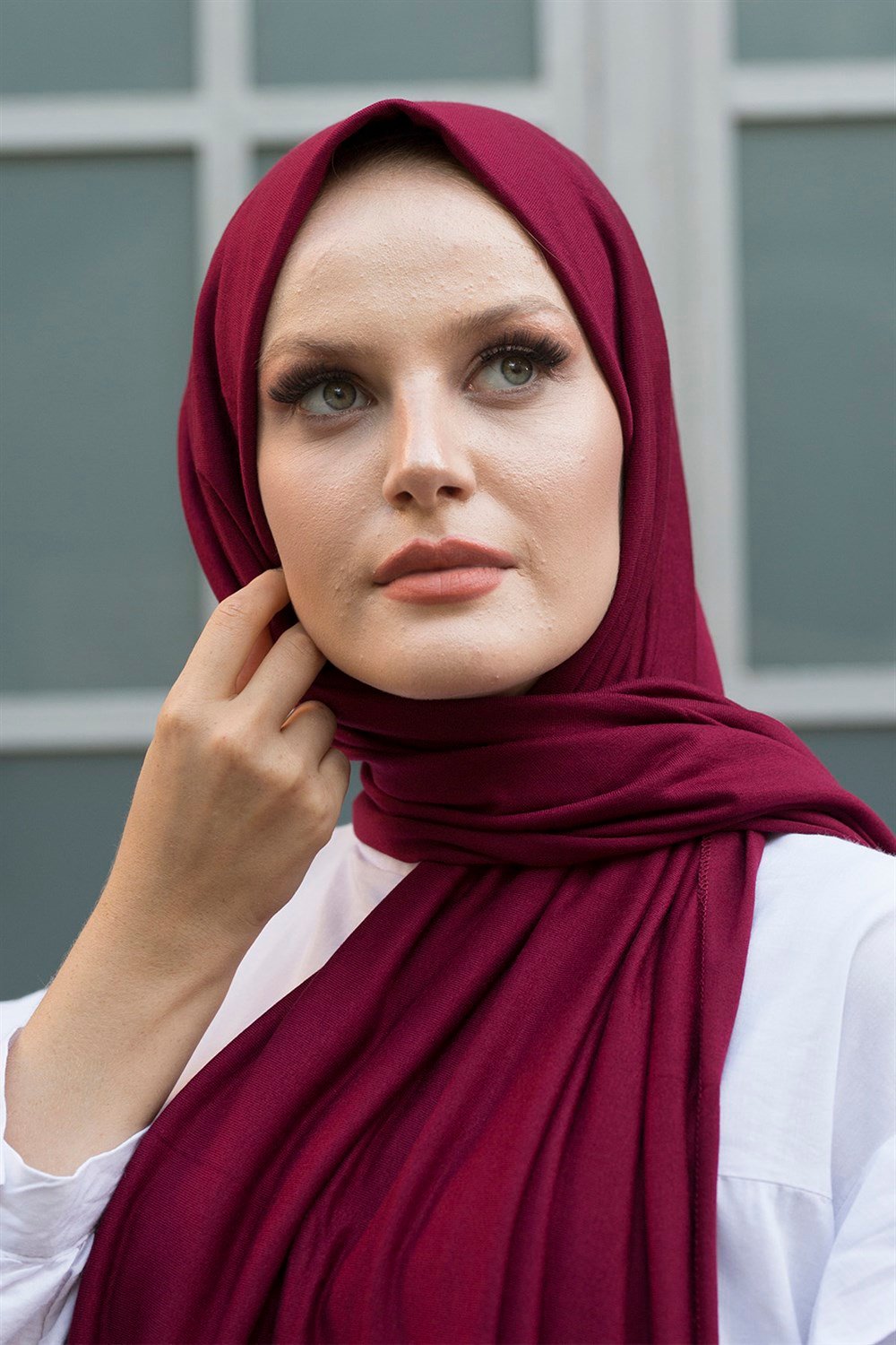 Kadın Penye Şal Bordo