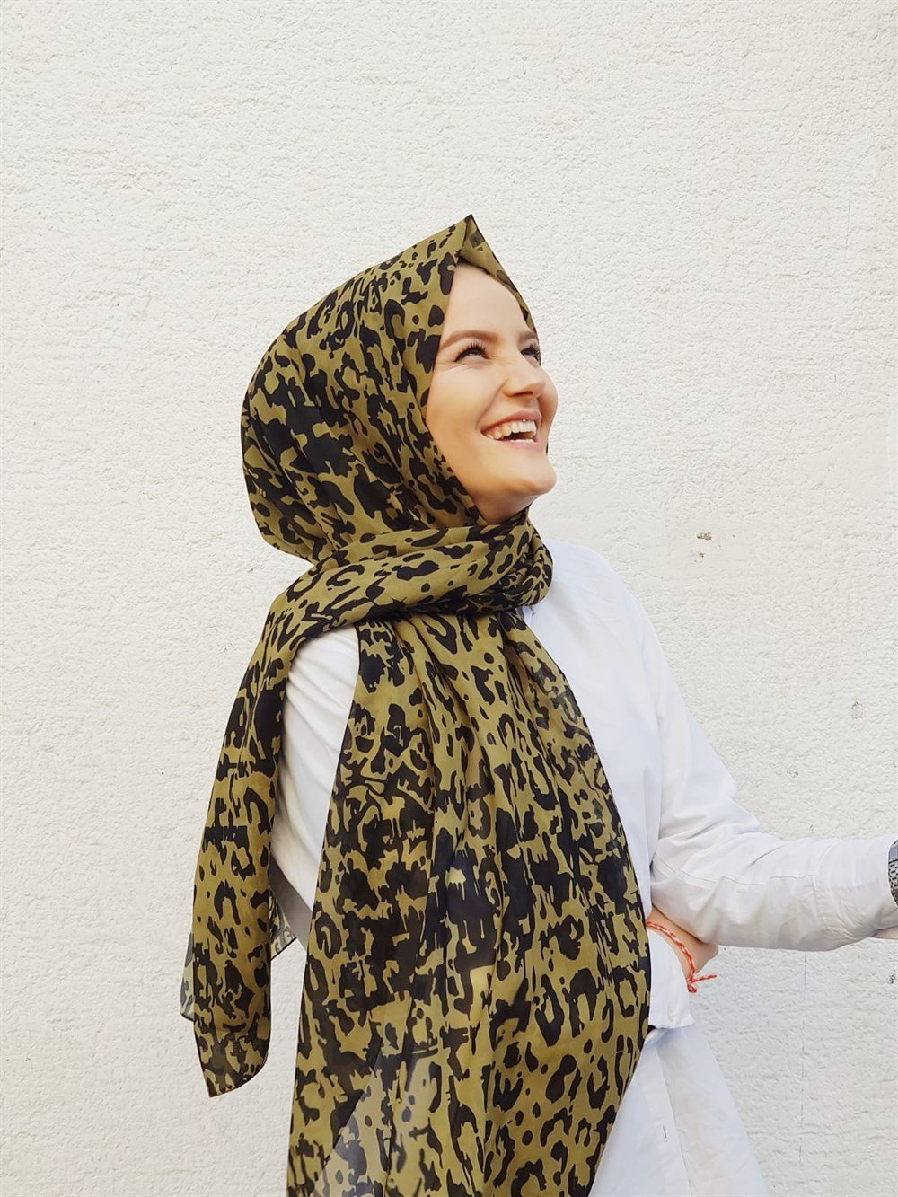 LEOPAR DESEN ŞAL YAĞ YEŞİLİ