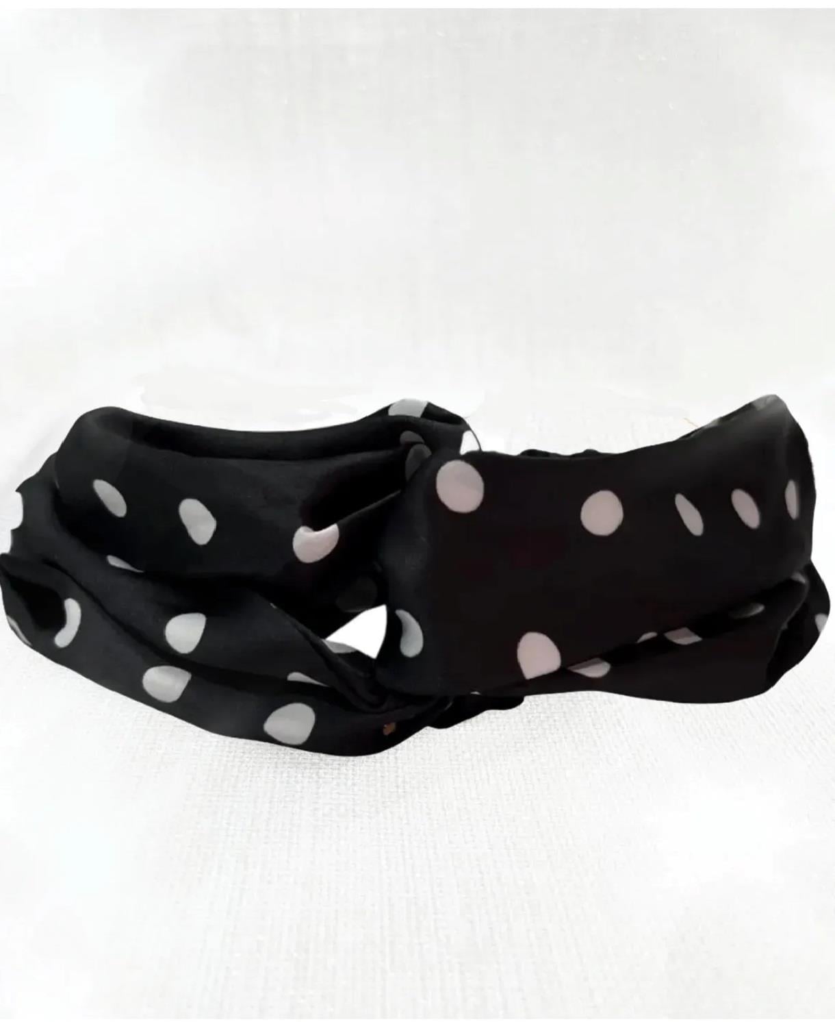 Puantiye Desenli Saten Bandana