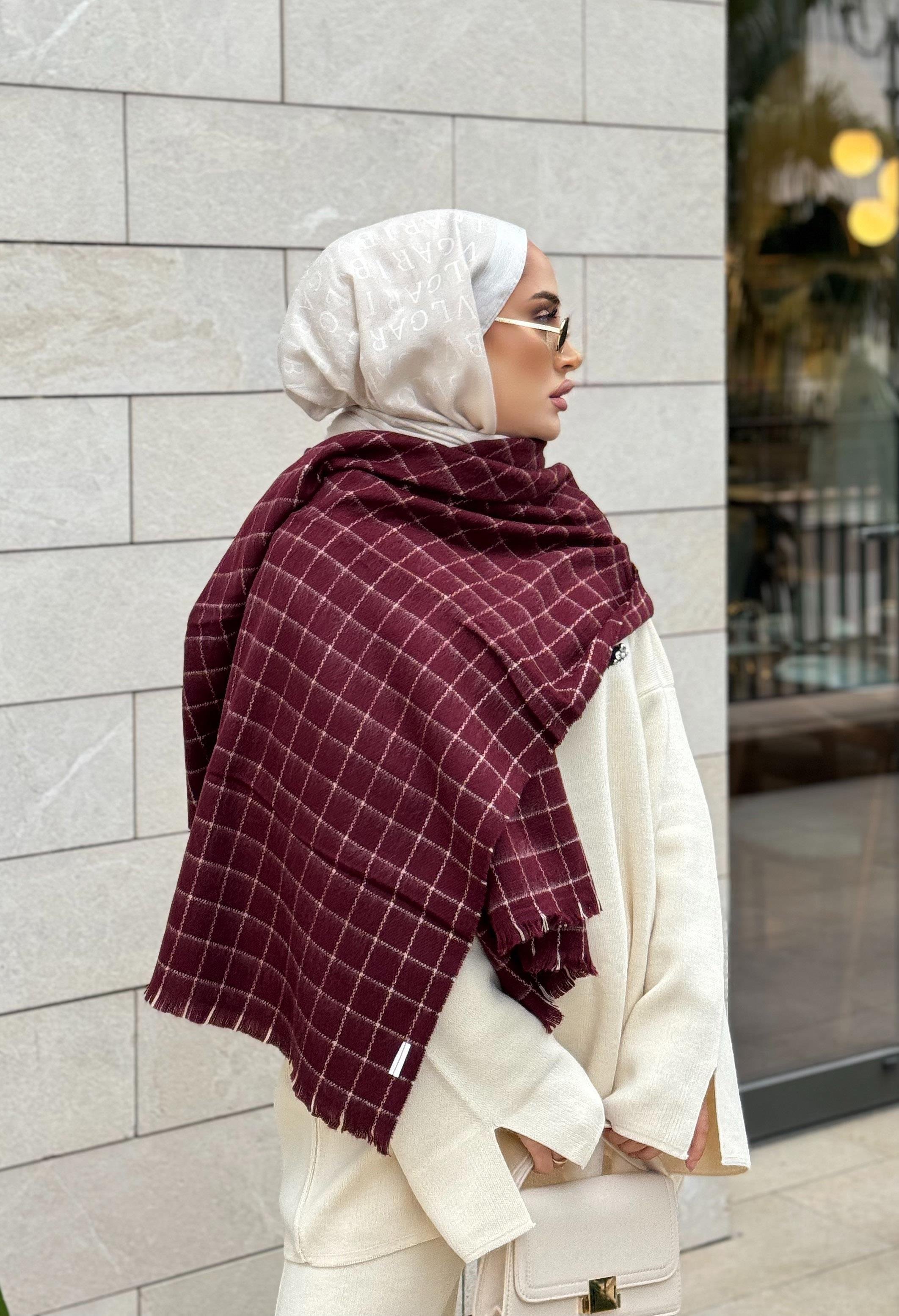 Stella Bordo Renk Omuz Şalı