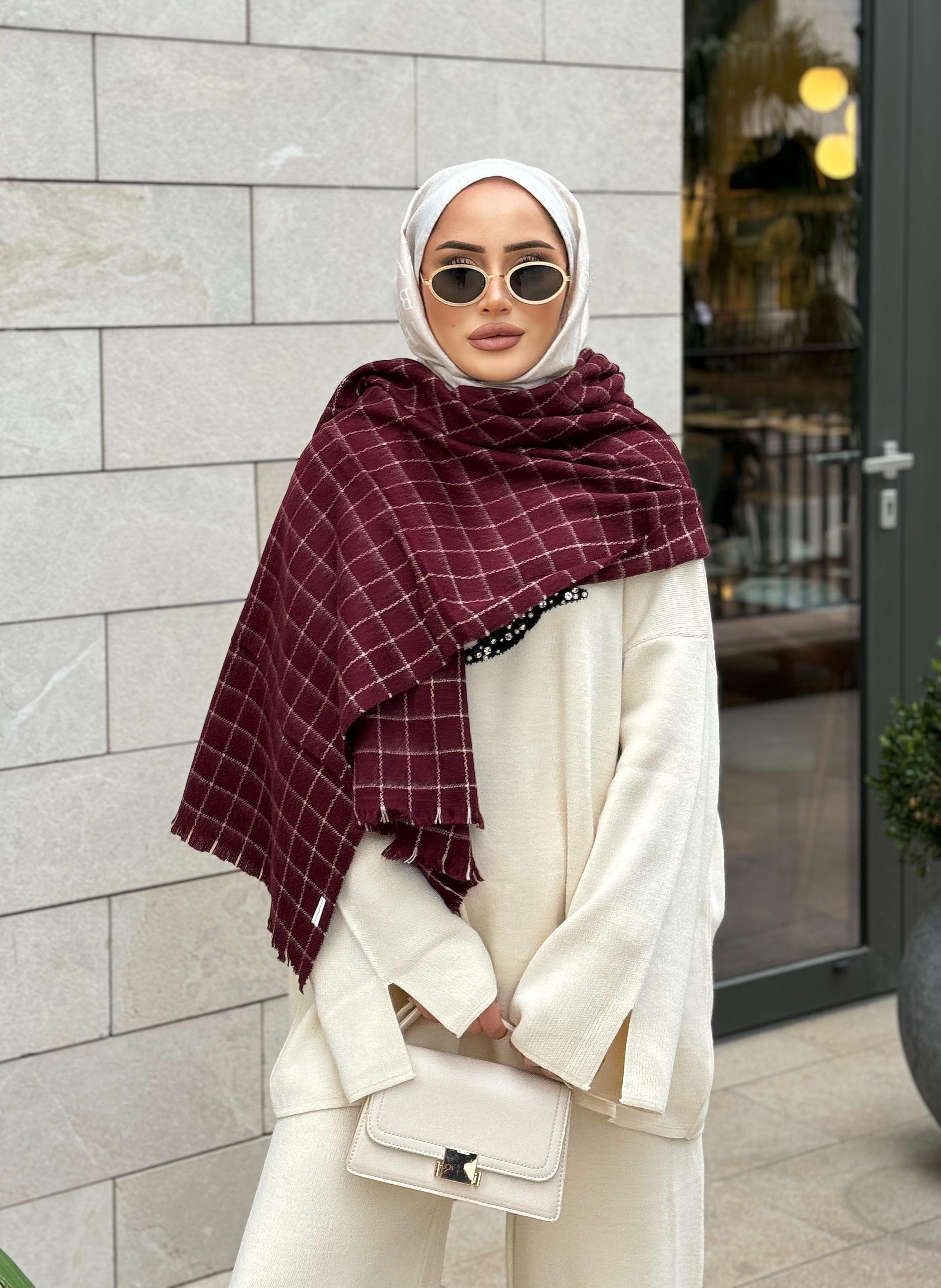 Stella Bordo Renk Omuz Şalı