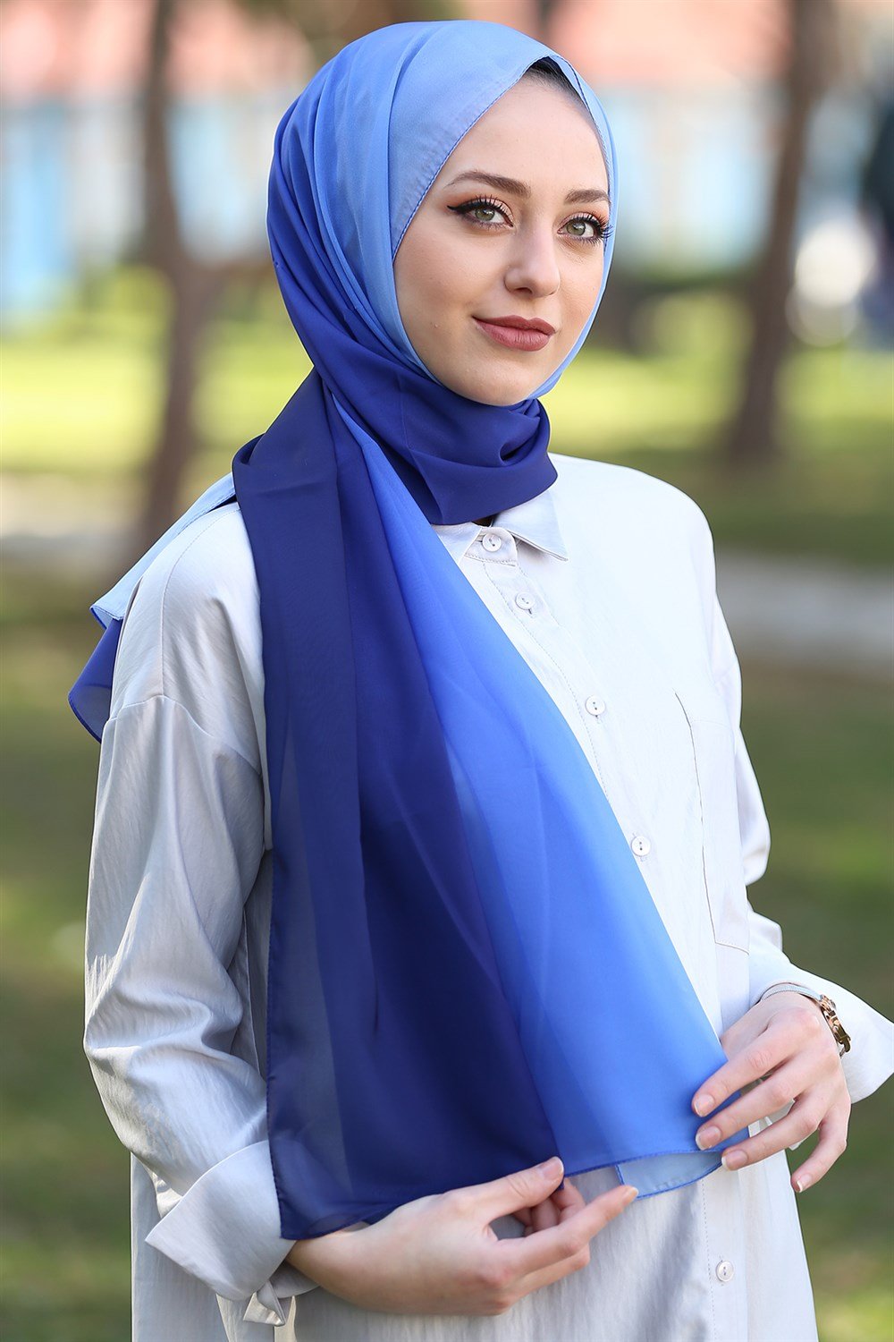 STELLA DEGRADE DESEN ŞAL Mavi