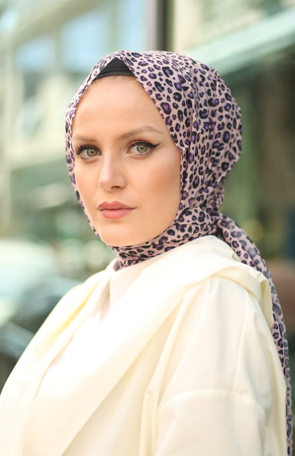 STELLA LEOPAR DESEN ŞAL PUDRA PEMBE
