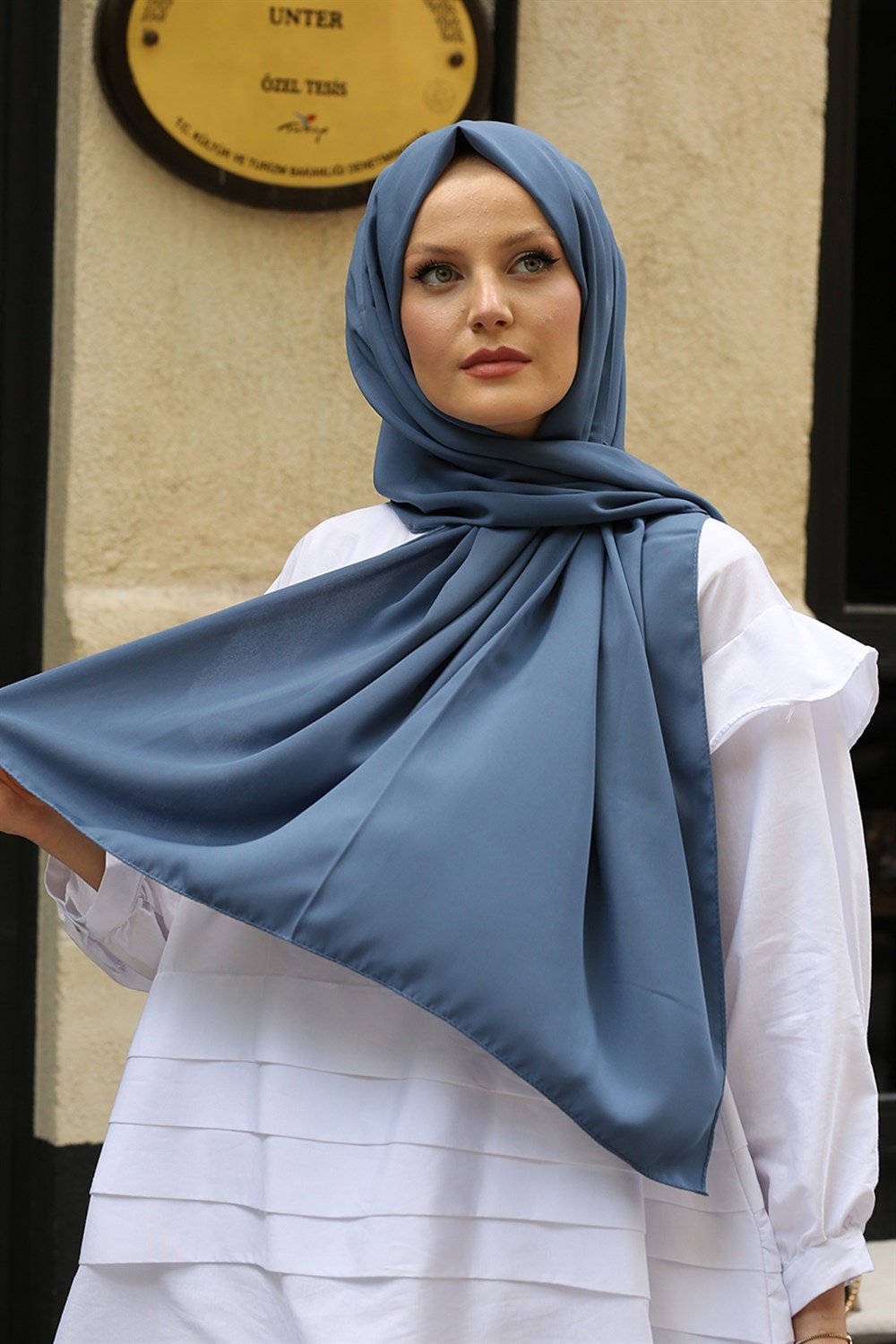 STELLA MEDİNE İPEĞİ ŞAL PASTEL İNDİGO