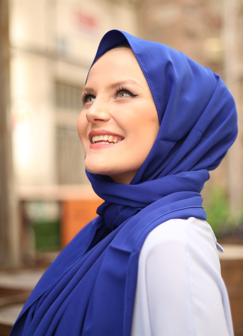 STELLA MEDİNE İPEĞİ ŞAL SAKS MAVİ 