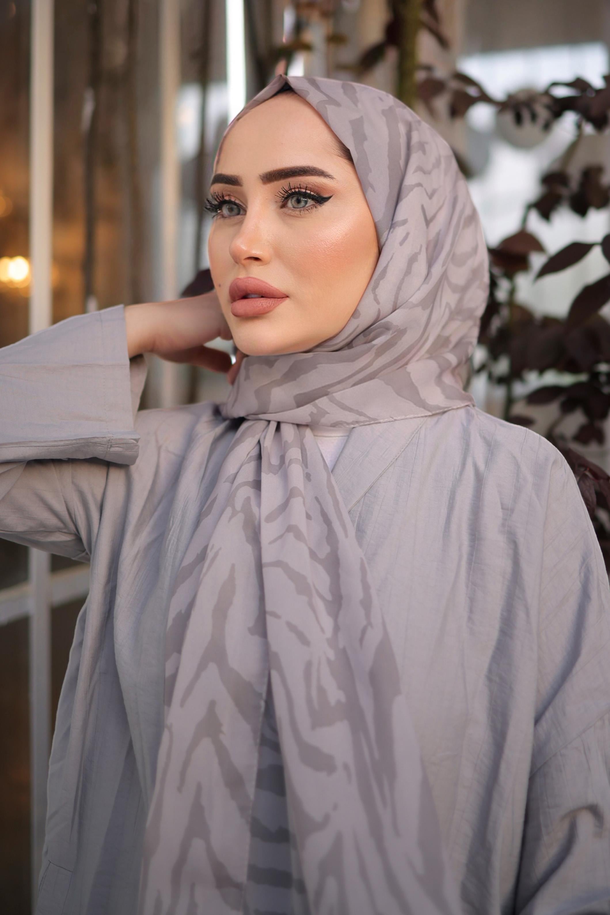 STELLA ZEBRA DESEN ŞAL VİZON