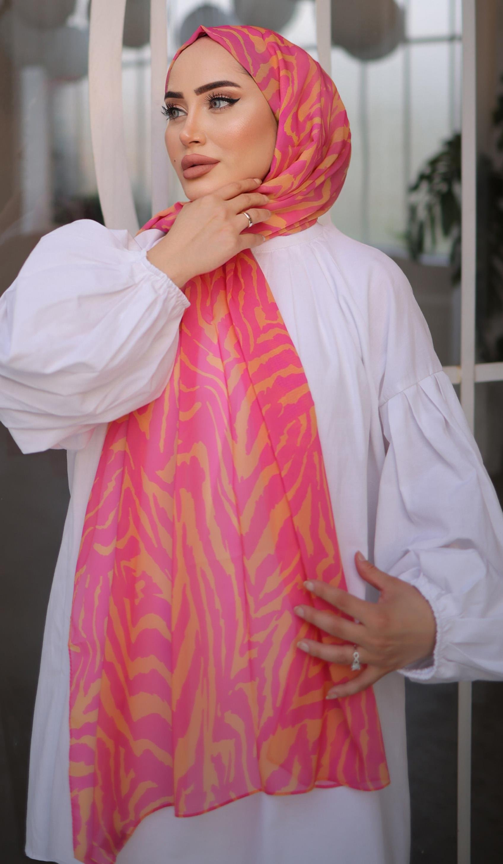 STELLA ZEBRA DESENLİ PEMBE ŞAL