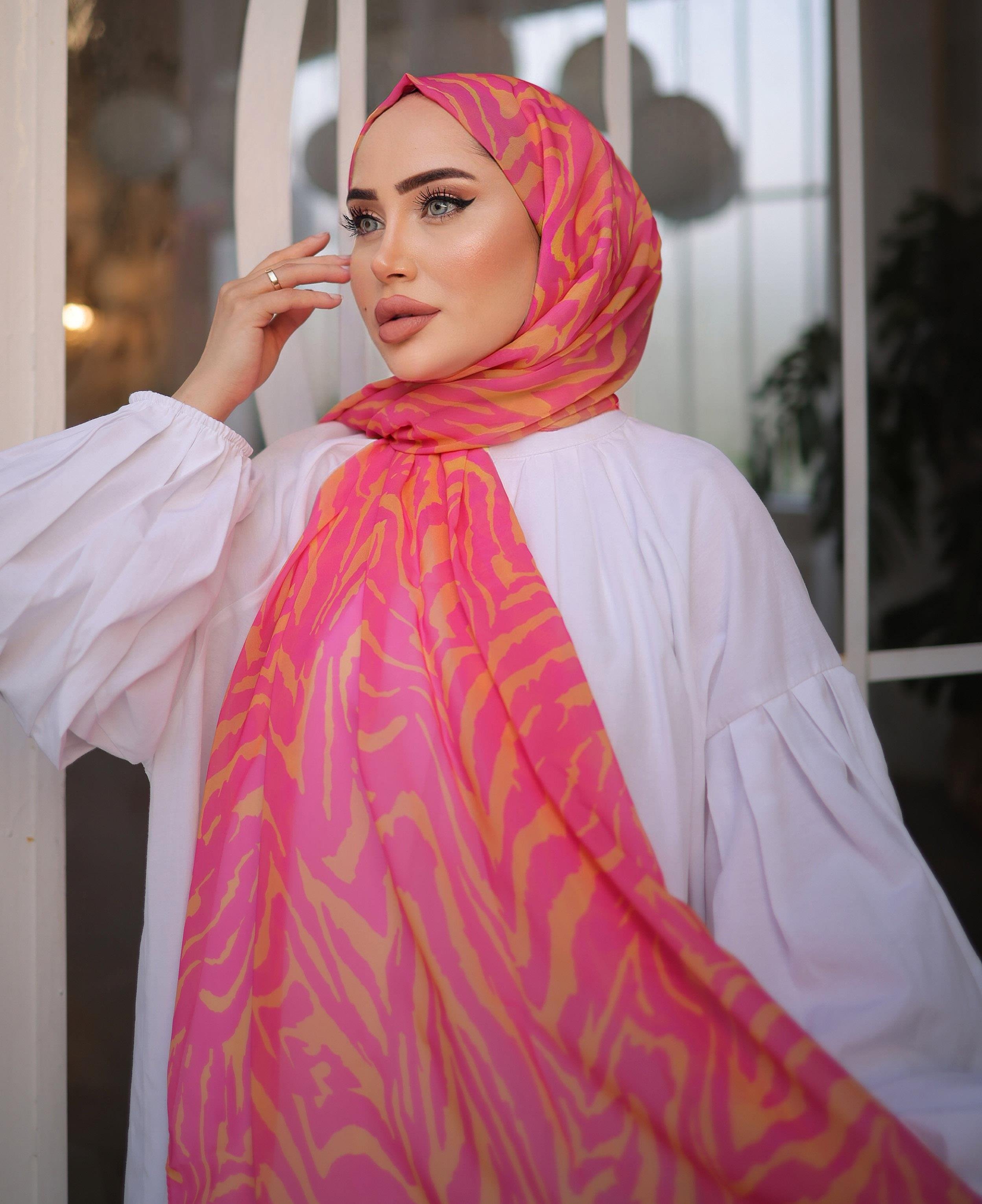 STELLA ZEBRA DESENLİ PEMBE ŞAL