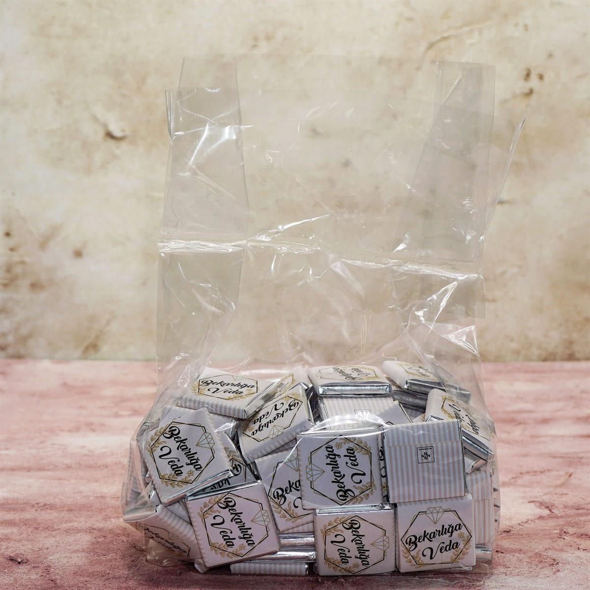 Nin Bekarlığa Veda Çikolatası Dökme Pırlanta Baskılı (200 Adet Madlen Çikolata)