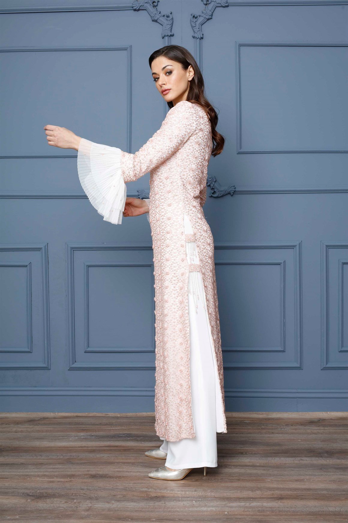 Somon - 2'li Dantelli Boncuklu Abiye Takım