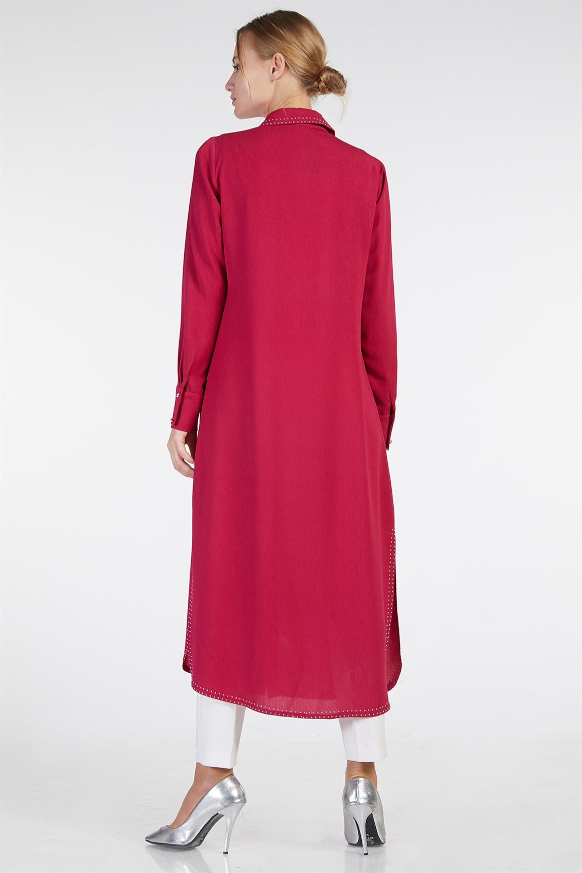 Fuşya - Taşlı Abiye Tunik
