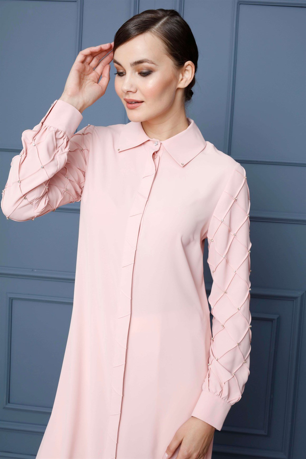 Salmon - Stony Sleeve Dressy Shirt