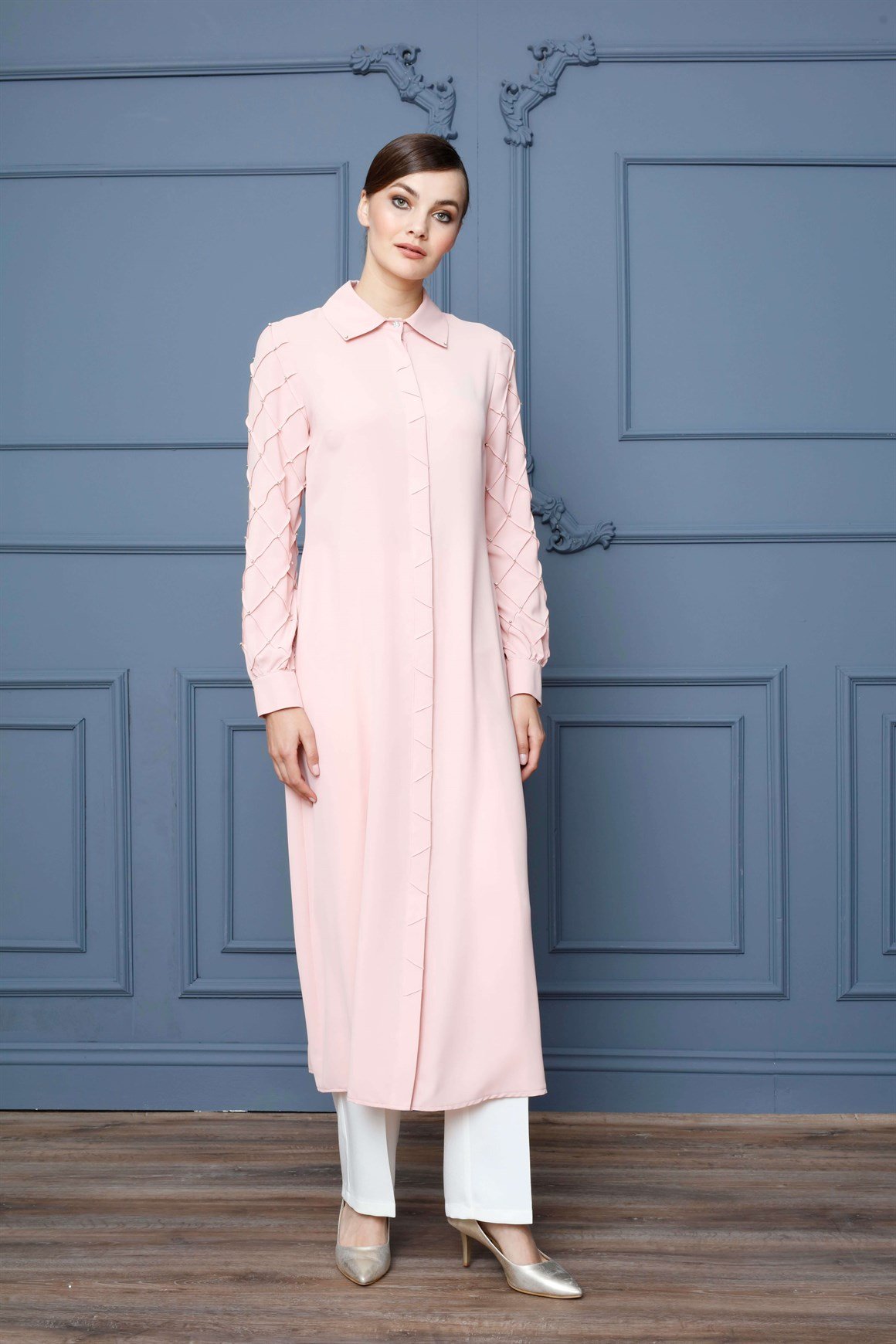 Salmon - Stony Sleeve Dressy Shirt