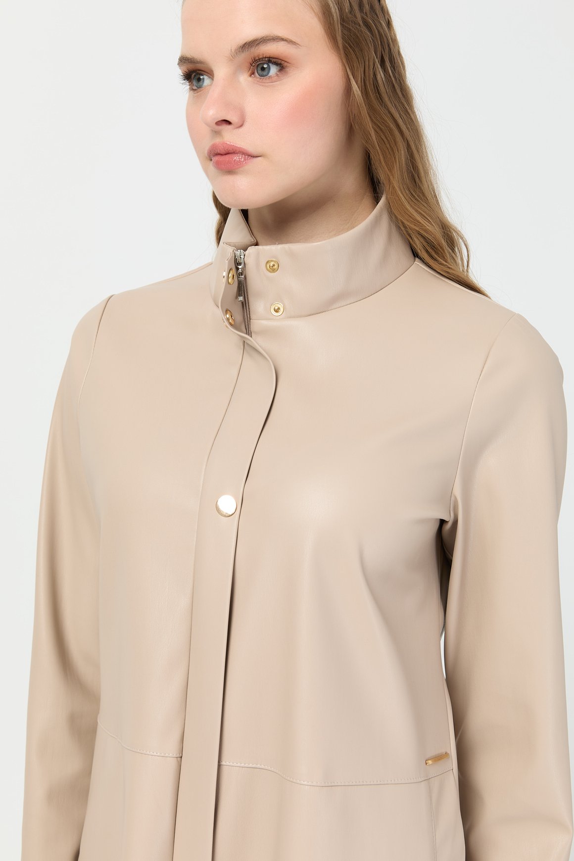 İçi Nubuk Kaplı Deri Ceket Mont  Bej