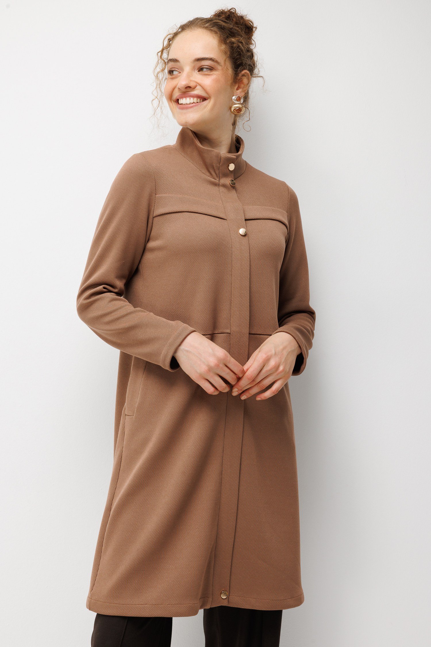 Örme Kumaş Rahat Kullanımlı Giy Çık  Taba