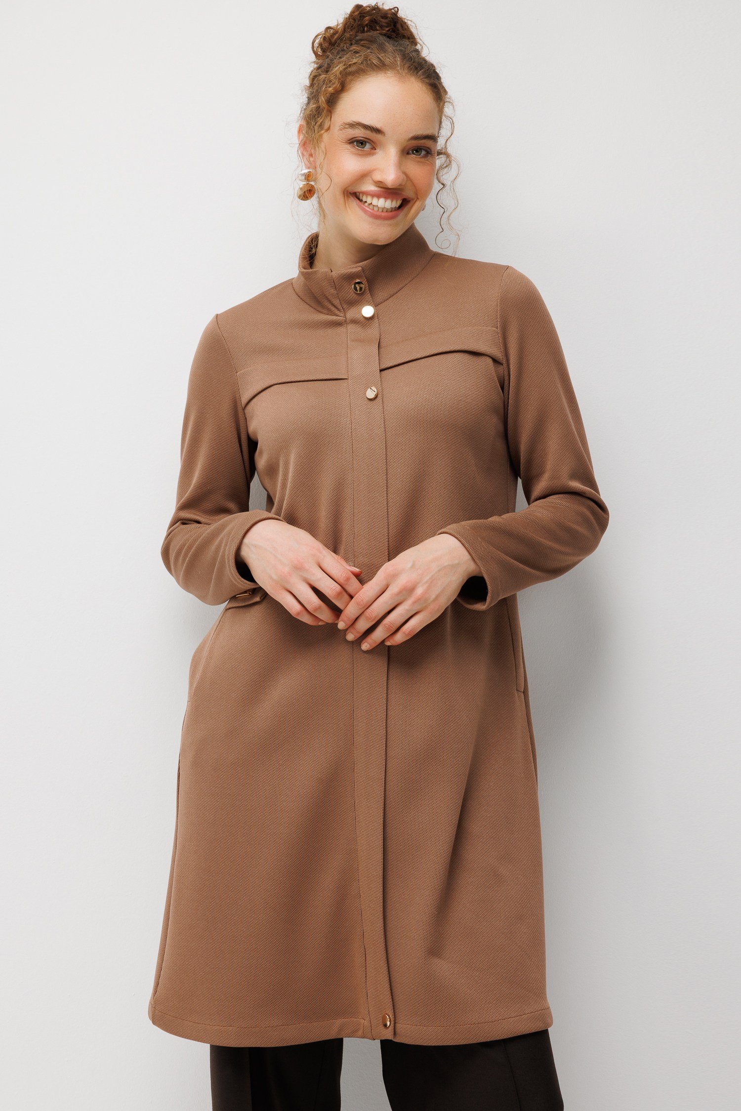 Örme Kumaş Rahat Kullanımlı Giy Çık  Taba