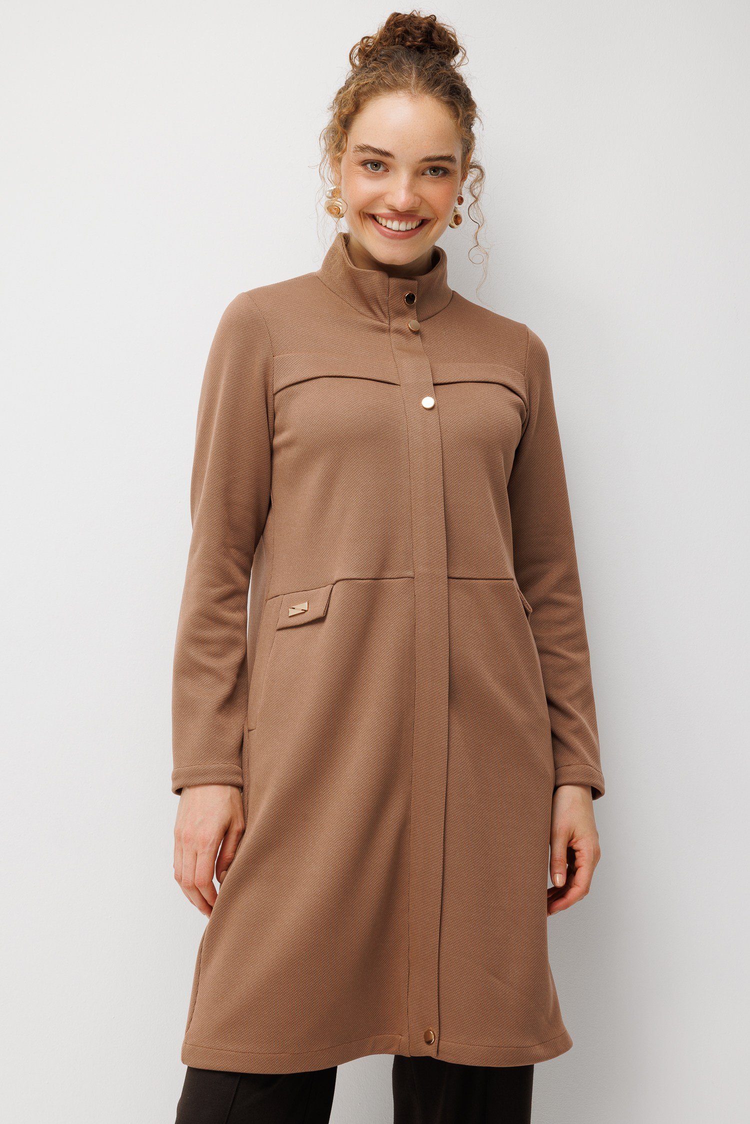 Örme Kumaş Rahat Kullanımlı Giy Çık  Taba