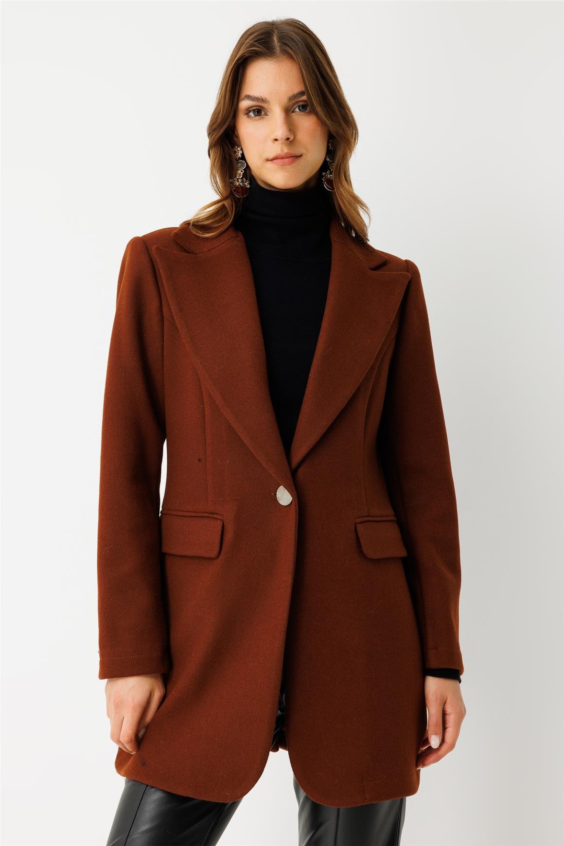 Tek Düğmeli Ceket  Kiremit