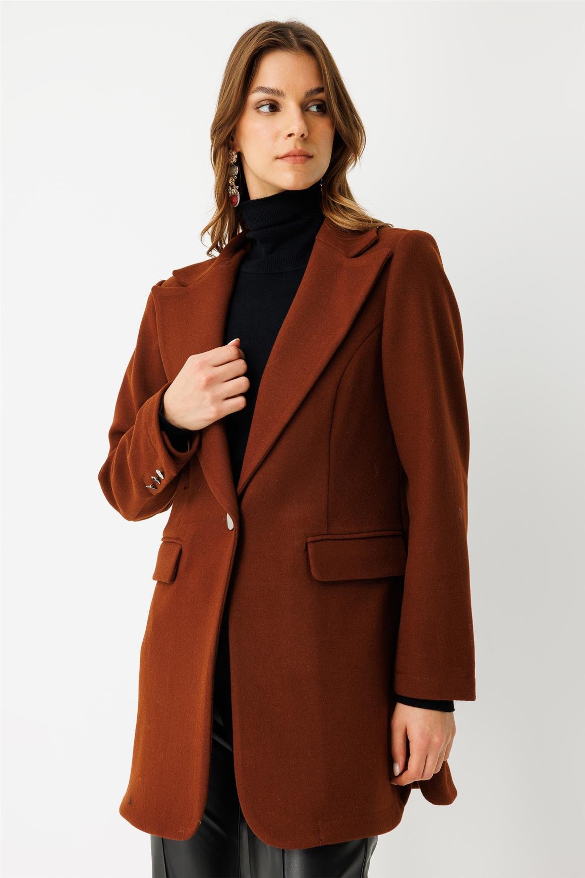 Tek Düğmeli Ceket  Kiremit