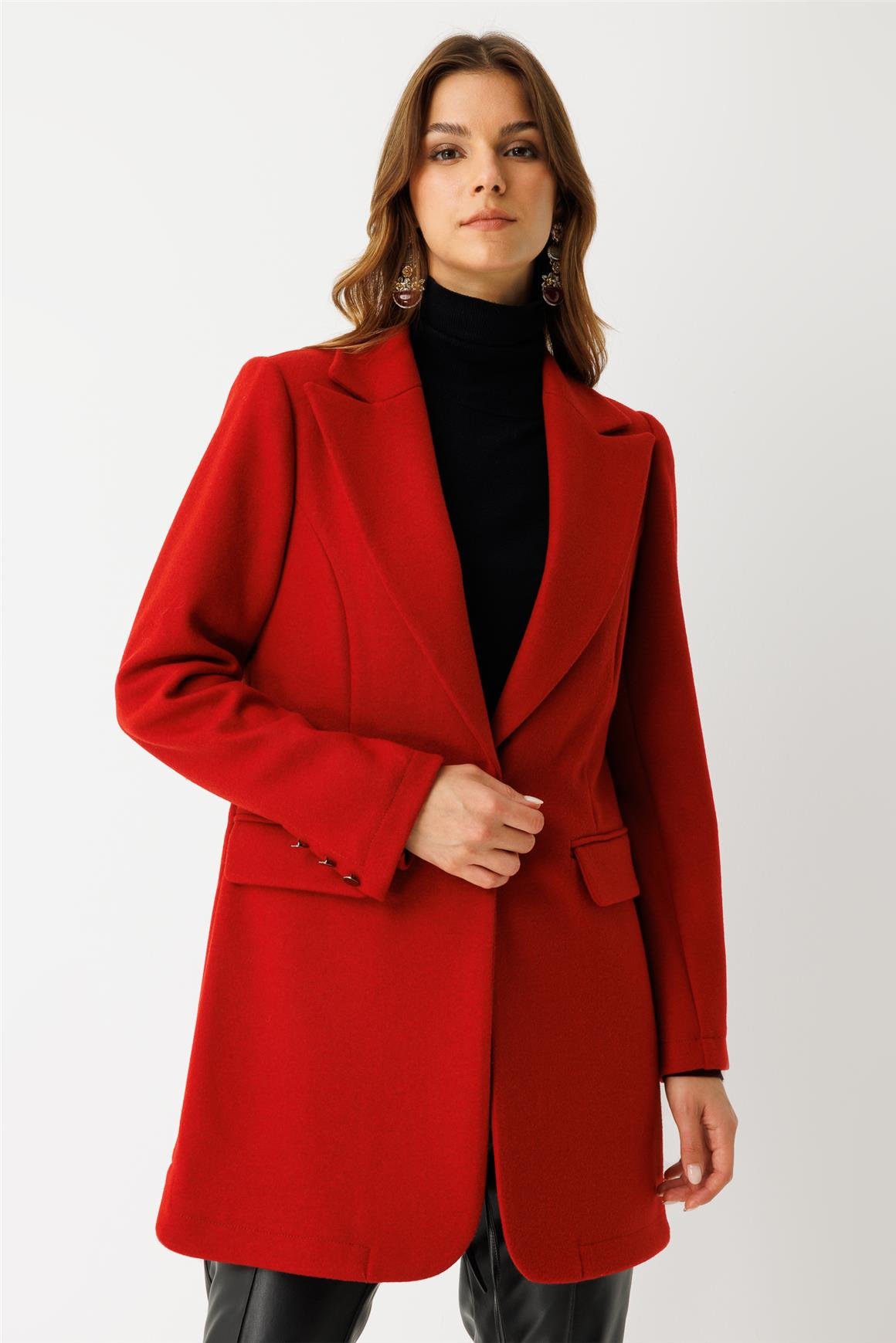 Tek Düğmeli Ceket  Kırmızı